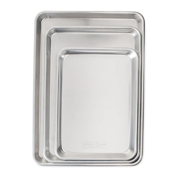 Nordic Ware Naturals 3 Piece Set - USA Made Aluminum Commercial Quality Sheet Pan for Baking or Roasting, Encapsulated Galvanized Steel Rim Prevents Warping; Half Sheet, Jelly Roll and Quarter Sheet Nordic Ware buy supplements canada