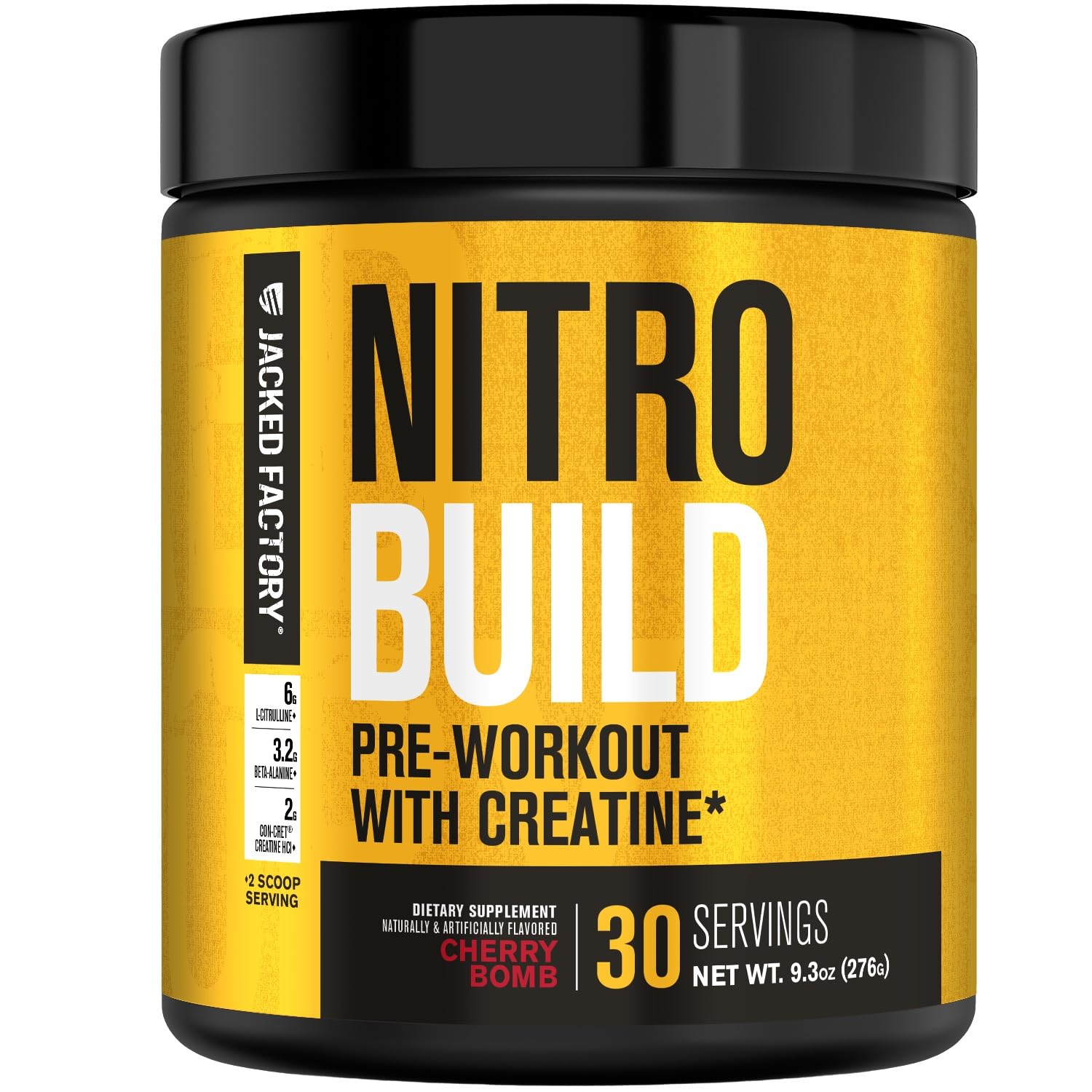 Jacked Factory Nitrosurge Build Pre Workout with Creatine for Muscle Building - Con Cret Creatine Powder & elevATP for Intense Energy, Powerful Pump Jacked Factory buy supplements canada