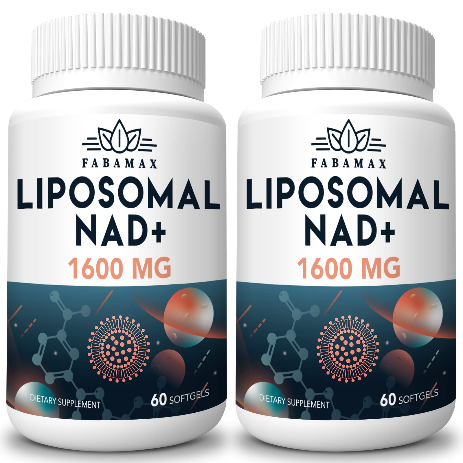 Fabamax 1600 mg Liposomal NAD Supplement, 98% Pure NAD+ Supplement, Superior Absorption, Alternative to Nicotinamide Riboside or NADH to Boost NAD+ for Aging Defense, Energy, Longevity, 120 Softgels Fabamax buy supplements canada