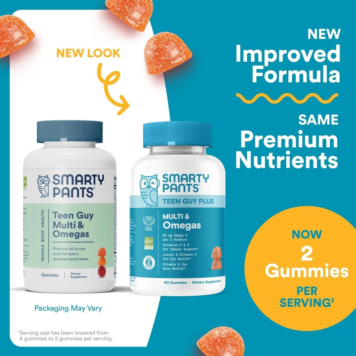 SmartyPants Teen Guy Multivitamin Gummies - Improved Formula: Omega 3 (DHA/EPA), Vitamin D3, C, Vitamin B12, B6, A, K & Zinc SmartyPants buy supplements canada