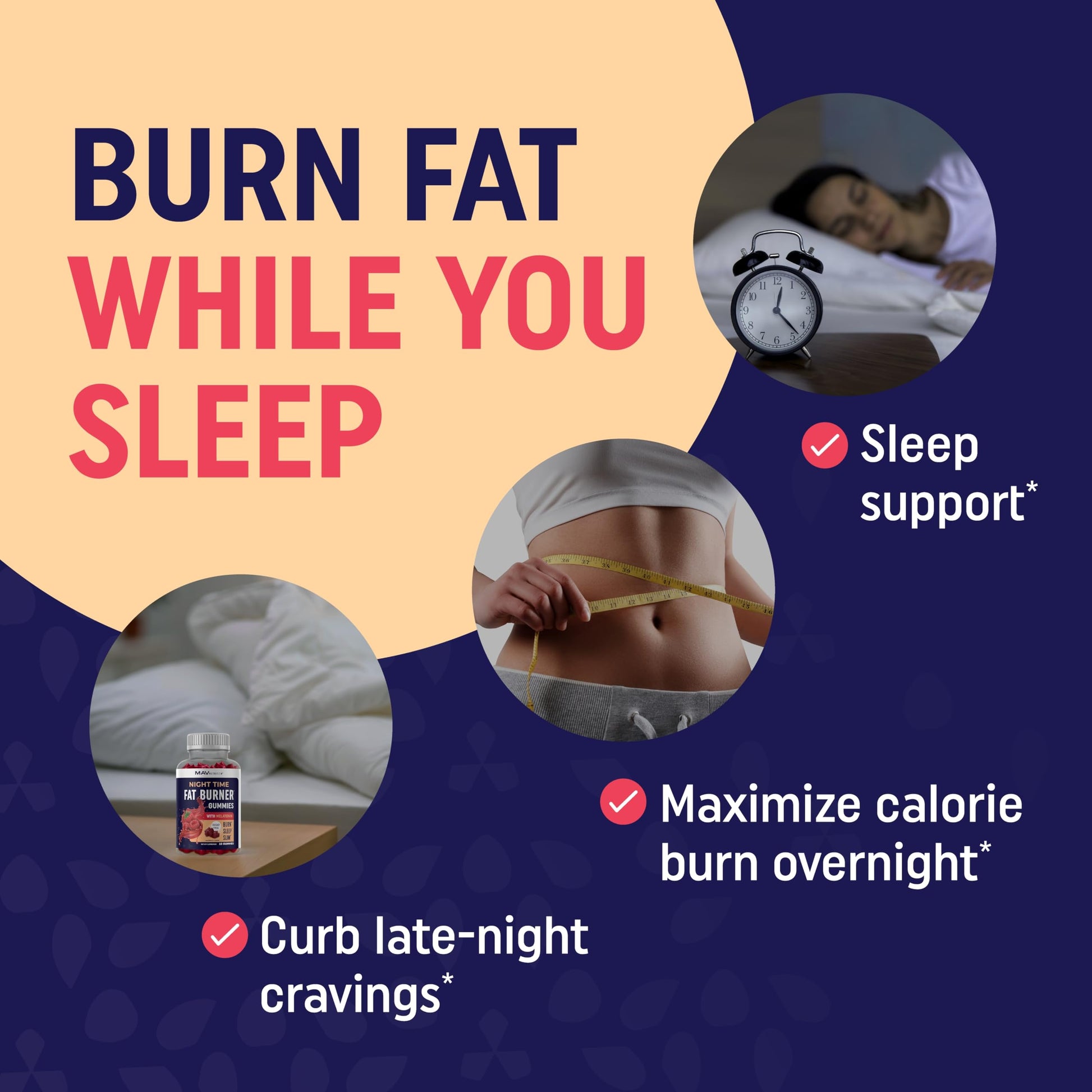 Sugar-Free Night Time Fat Burner Gummies for Sleep & Weight Loss Support | Hunger MAV NUTRITION buy supplements canada