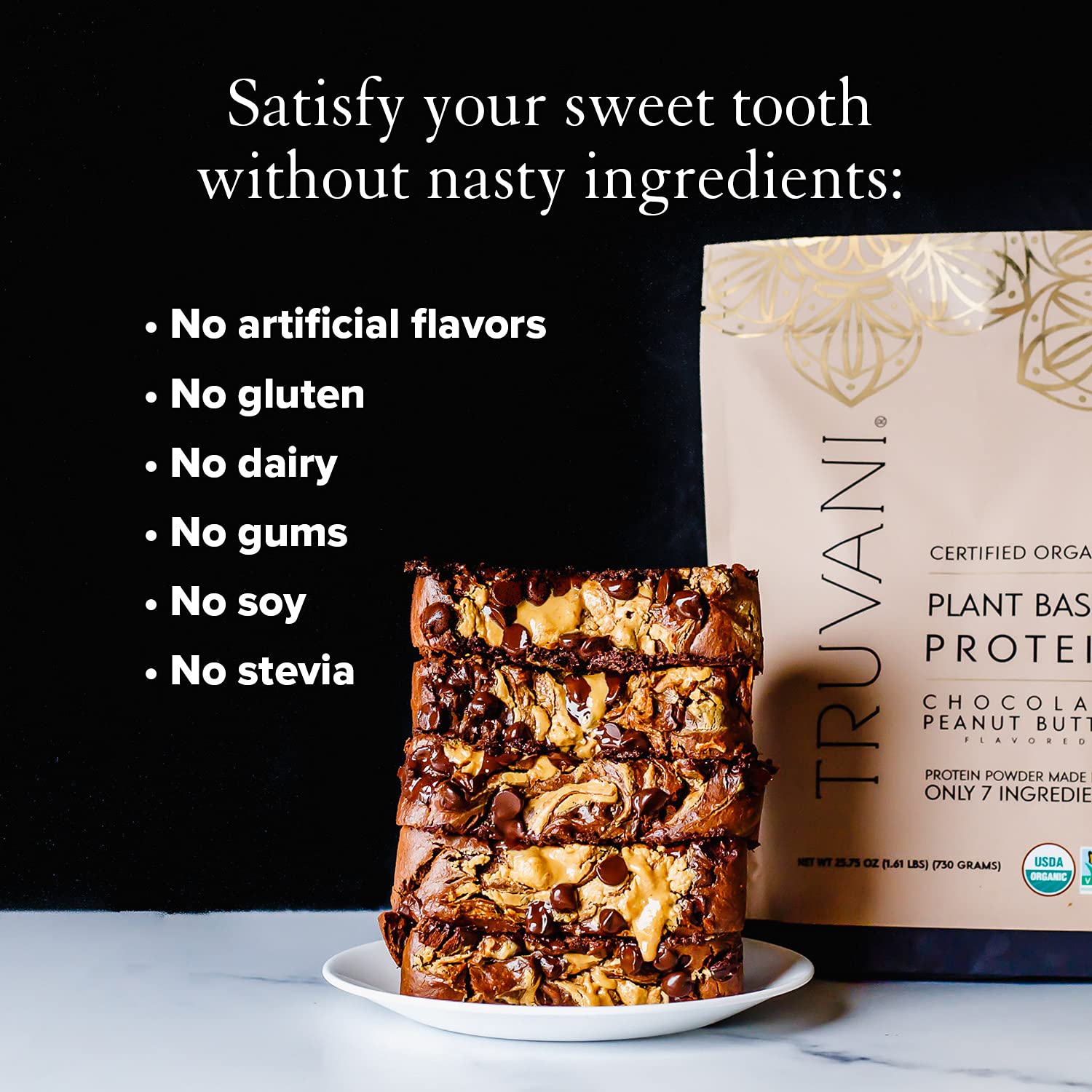 Truvani Vegan Chocolate Peanut Butter Protein Powder - 20g Plant-Based Protein, Gluten Truvani buy supplements canada