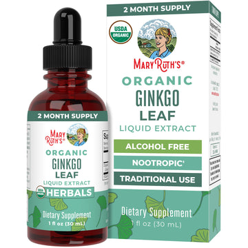 MaryRuth Organics Ginkgo Leaf Liquid Drops | Herbal Supplement | Nootropic | Circulatory System & Nervous System Health | USDA Organic | Non-GMO | Vegan | 60 Servings MARYRUTH'S buy supplements canada