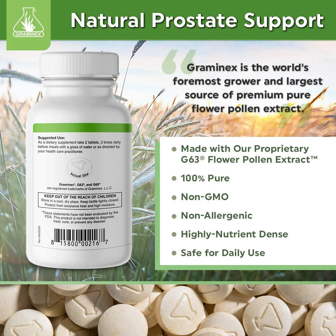 Graminex PollenAid Prostate Supplement: All Natural Prostate Support for Bladder Control & Urinary Tract Health, Rye Pollen Extract Made in USA, 90 Tablets (Pack of 2) Graminex buy supplements canada