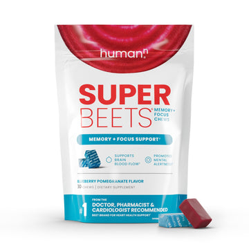 Humann Memory and Focus Chews, Brain Supplement for Mental Alertness with Beet Root Powder, Clinically Studied Nootropics, Resveratrol Plus Beet Root Powder, Blueberry Pomegranate Flavor, 30 Count Humann buy supplements canada