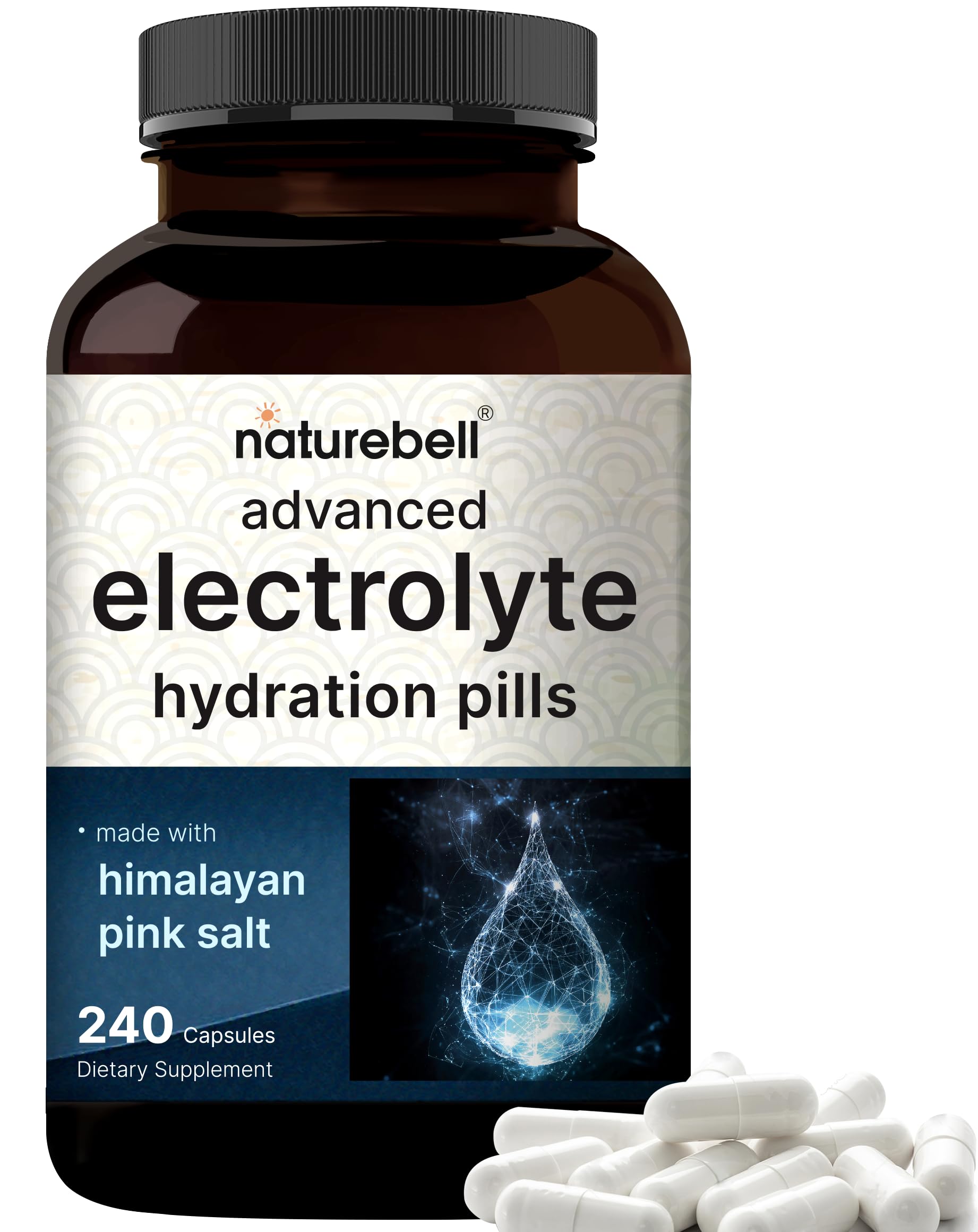 Advanced Electrolyte Pills, 240 Capsules | Salt Pills with Electrolytes for Fasting Hydrating | Made with Himalayan Pink Salt, Sodium, Potassium, Magnesium & More – Keto NatureBell buy supplements canada