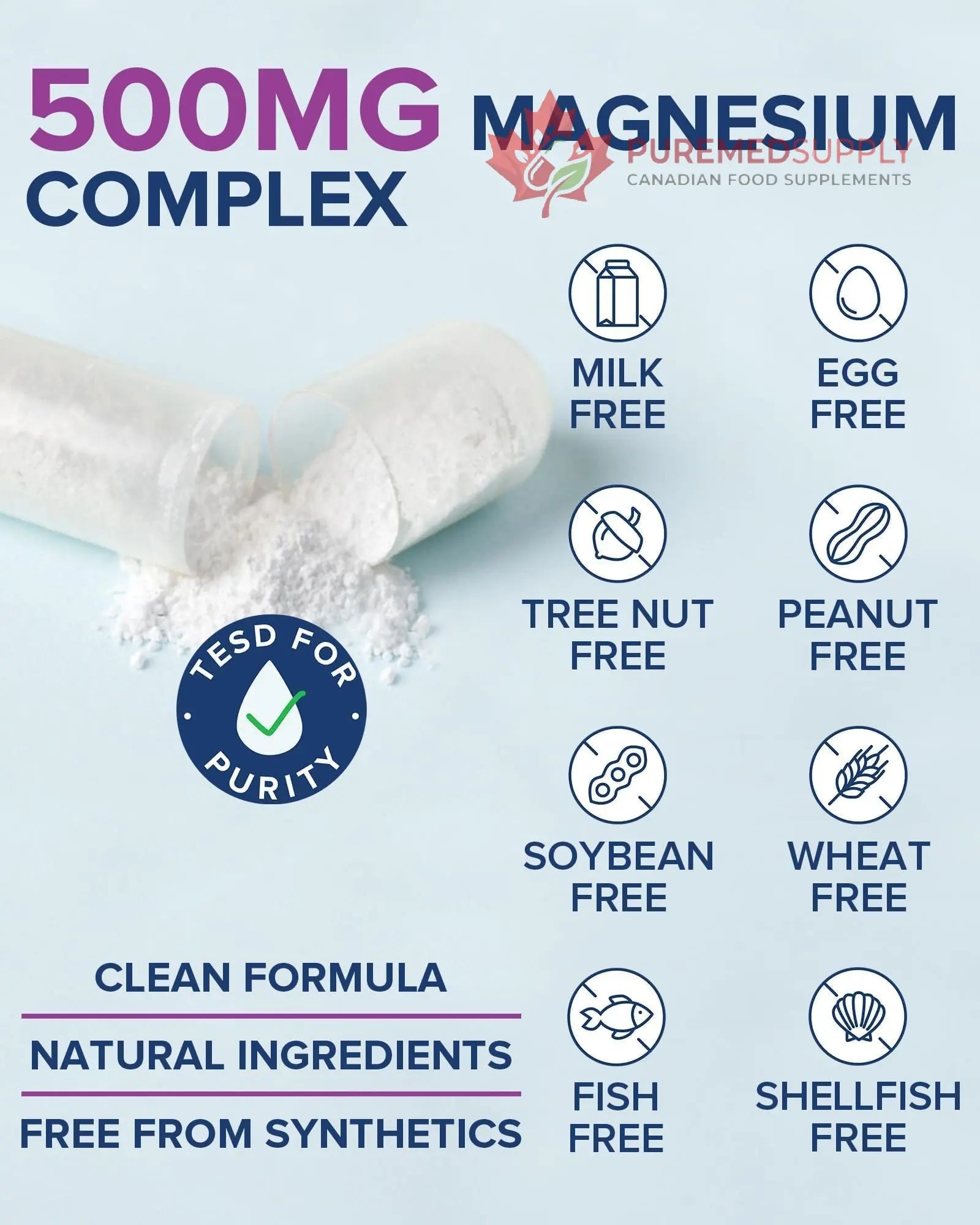 Terranics 5-in-1 Magnesium Complex Supplement 500mg - 5 Forms High Absorption Magnesium Glycinate Citrate Malate Aspartate Gluconate for Sleep Heart Health - Non-GMO 120 Vegan Capsules Terranics buy supplements canada