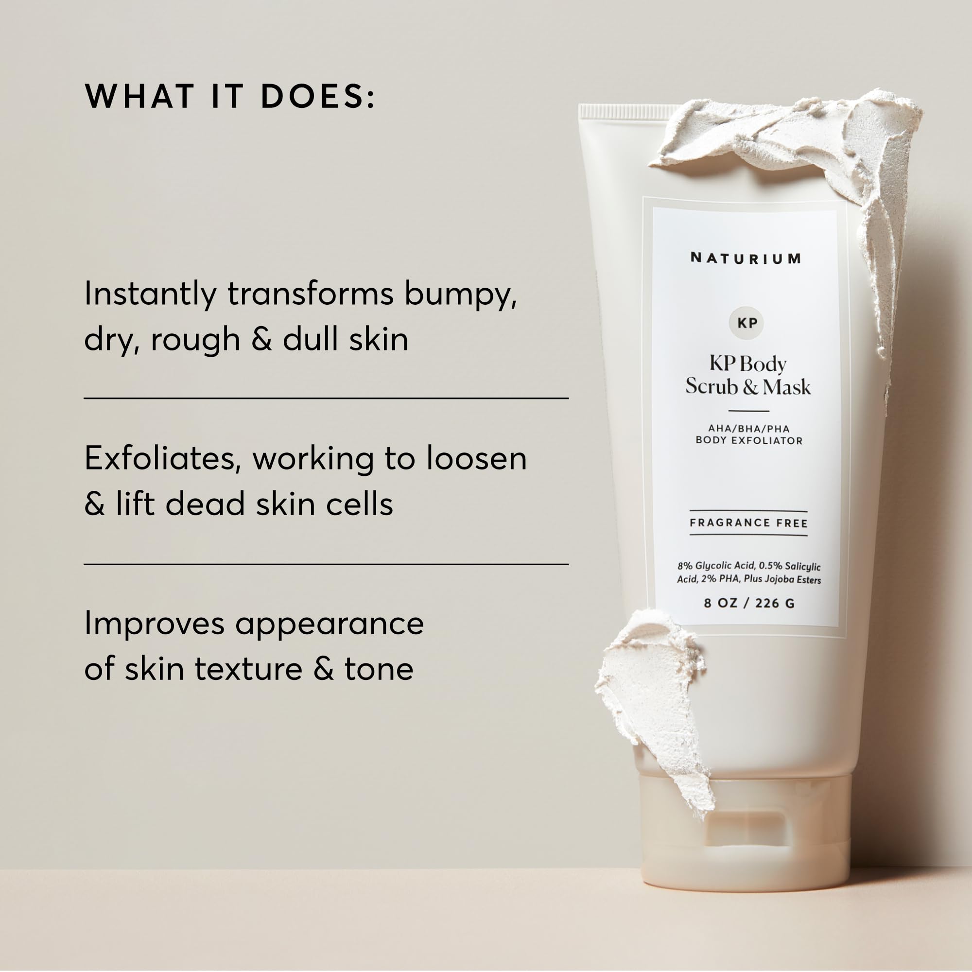 Naturium KP Body Scrub & Mask for Keratosis Pilaris, Bump Eraser Shower Scrub & Exfoliator for Skin, 8 oz Naturium buy supplements canada