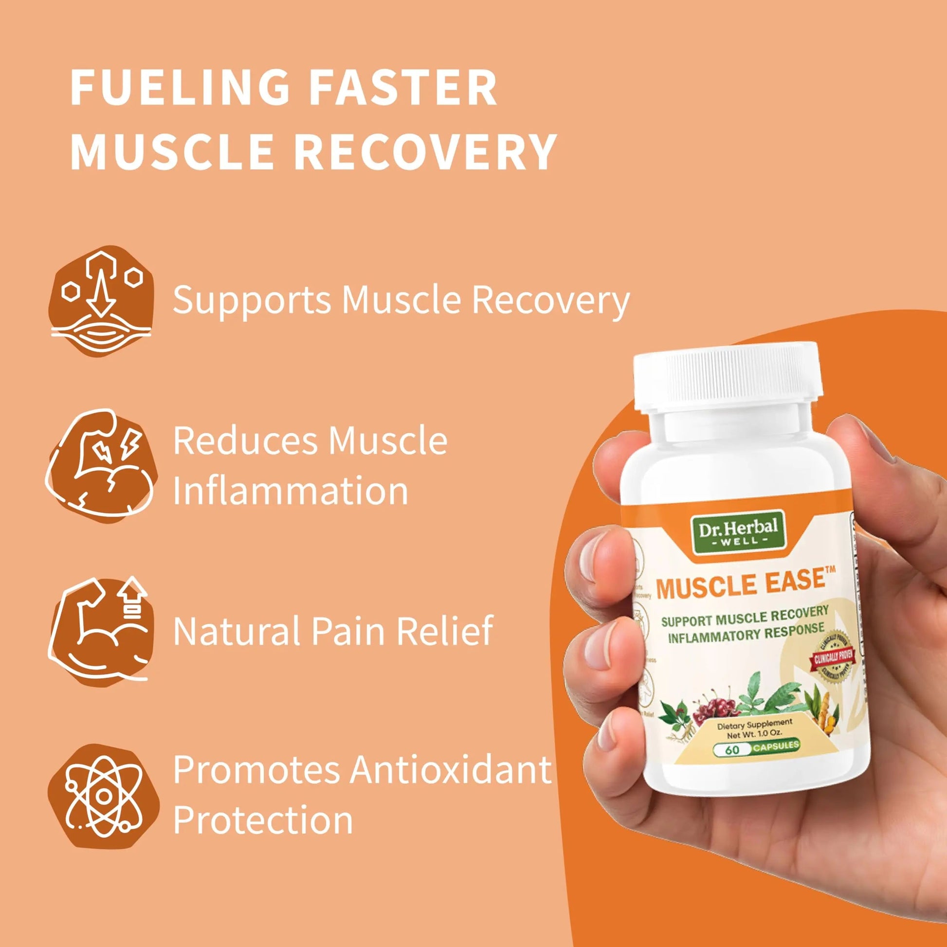DR.HERBAL WELL Muscle Ease - Joint, Muscle & Nerve Support Fast Acting Relax Comfort Recovery Natural Herbal Supplement - (60 Capsules) MAX-Strength DR. HERBAL WELL buy supplements canada