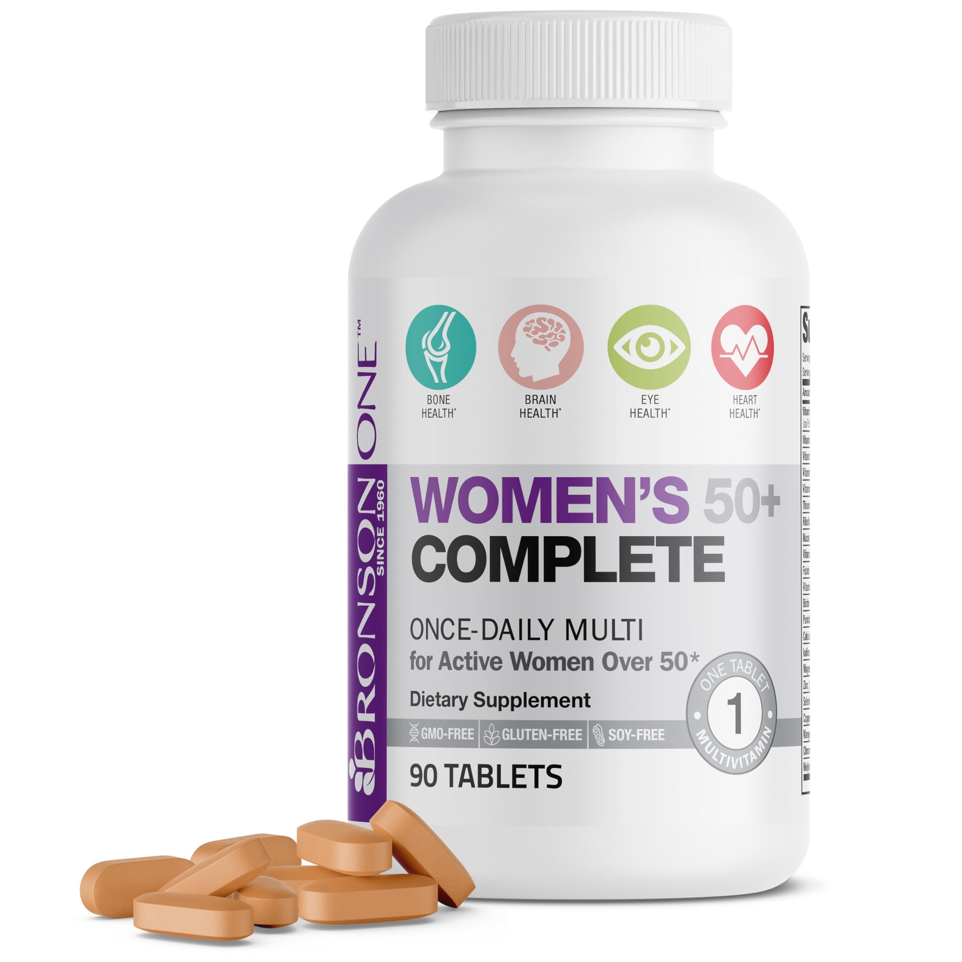 Bronson ONE Daily Women’s 50+ Complete Multivitamin Multimineral, 90 Tablets Bronson buy supplements canada