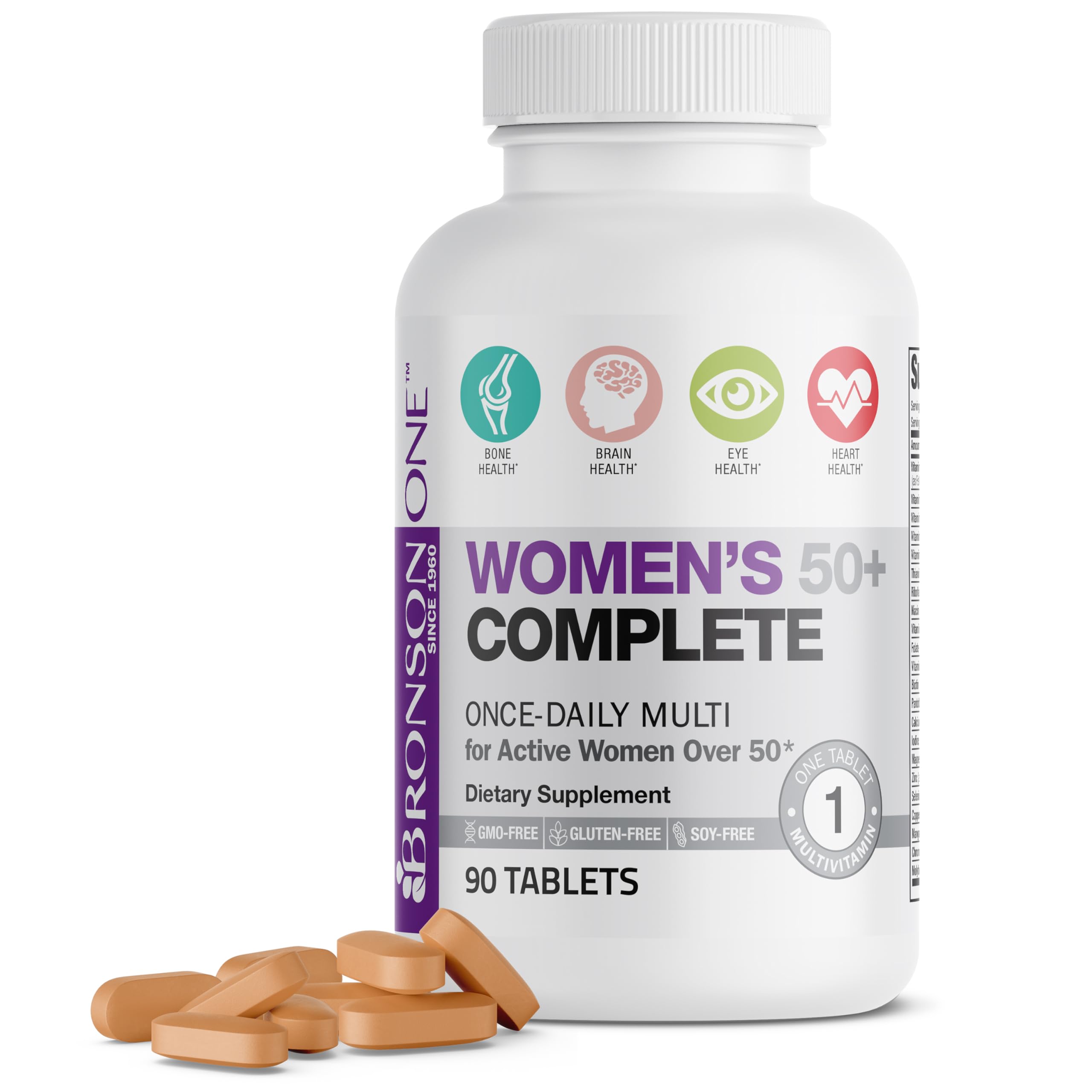 Bronson ONE Daily Women’s 50+ Complete Multivitamin Multimineral, 90 Tablets Bronson buy supplements canada