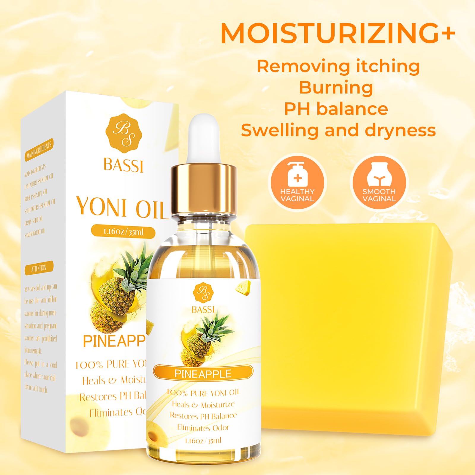 Feminine Wash & Yoni Oil & Yoni Soap Set for Women, Yoni Wash for Vaginal Ph Balance Remove Odor BASSI buy supplements canada