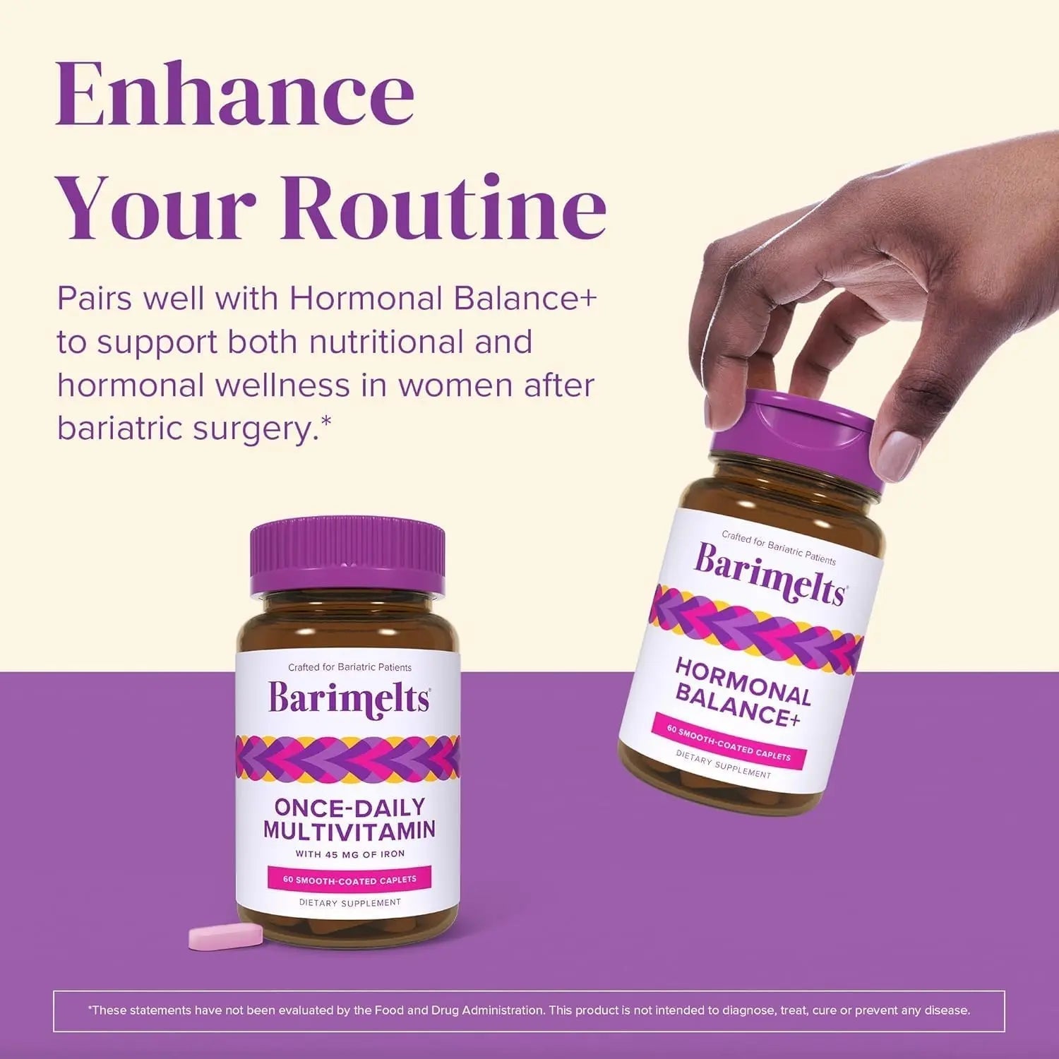 BariMelts Once Daily Bariatric Multivitamin with Iron, 60 Easy-Swallow Caplets (2-Month Supply), Multivitamin for Women, Multimineral Complex BariMelts buy supplements canada