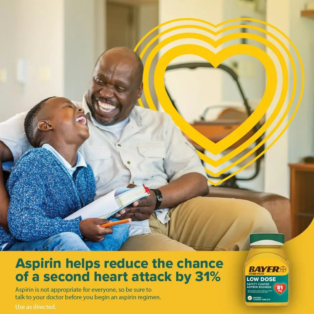 Bayer Aspirin Low Dose 81 mg, Enteric Coated Tablets, Doctor Recommended, Secondary Prevention of Cardiovascular Disease, 300 Safety Coated Tablets (Packaging may vary) Bayer buy supplements canada