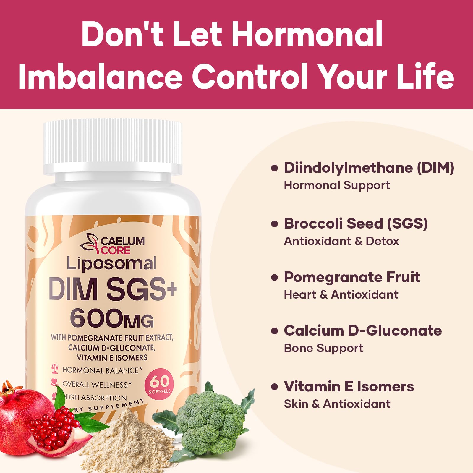 CEALMU CORE Liposomal DIM SGS Supplement - Estrogen Supplements for Women & Men Contains Sulforaphane Glucosinolate, Vitamin E, Pomegranate Fruit - Support Detox and Antioxidant (1 Pack) CEALMU CORE buy supplements canada