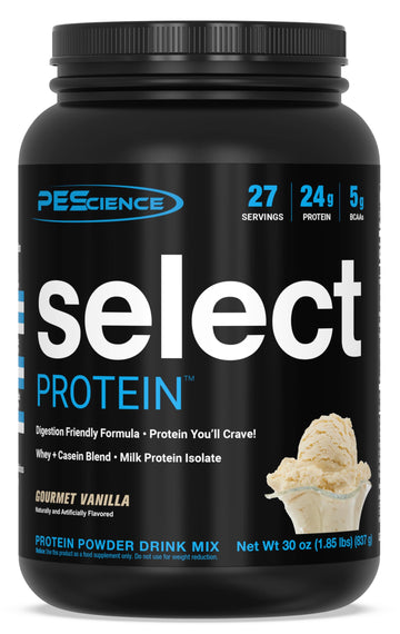 PEScience Select Protein Powder, Whey and Casein Blend, Lean Protein Powder for Women and Men, Low Calorie, Low Carb, Keto Friendly, Gluten Free, Gourmet Vanilla - 27 Servings PEScience buy supplements canada