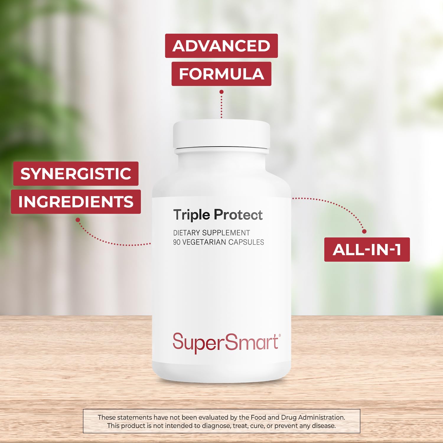 Supersmart - Triple Protect Supplement - Combines the Most Widely-Studied Natural Compounds - May Support Healthy Heart | Non-GMO & Gluten Free - 90 Vegetarian Capsules Supersmart buy supplements canada