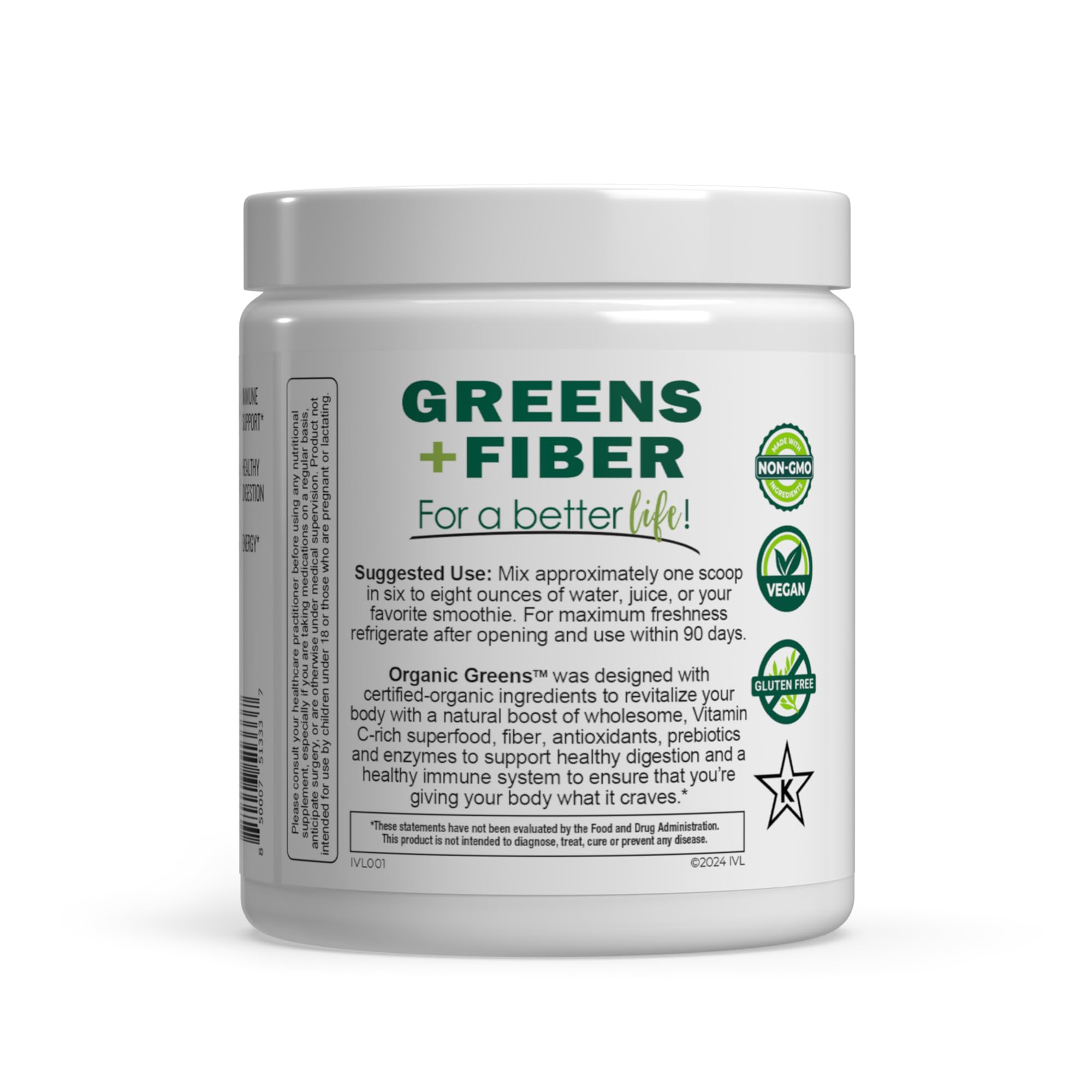IVL - Organic Greens - Organic Superfood Drink - Loaded with Antioxidants, Micronutrients, Prebiotics & Probiotics - for Immune Support, Digestive Health - Great Taste (1 Pack, 30 Servings) IVL buy supplements canada