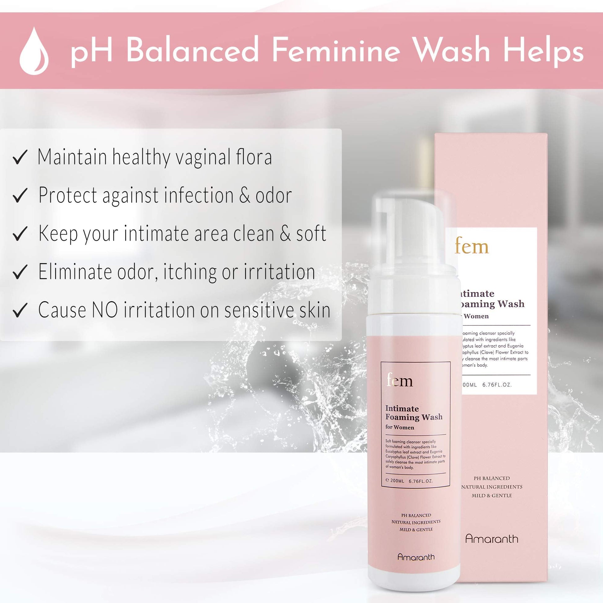 fem pH Balance Intimate Wash for Women, Feminine Wash for Sensitive Skin, Gentle Cleanser Amaranth buy supplements canada