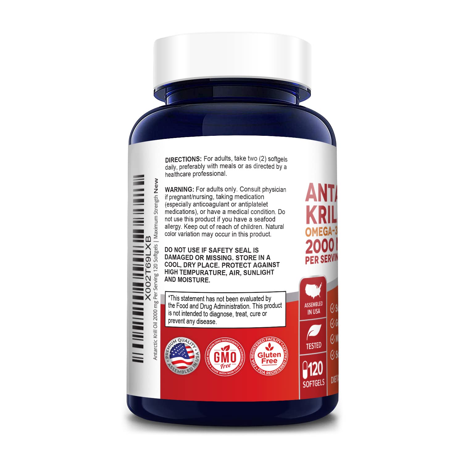 NusaPure Antarctic Krill Oil 2000 mg 120 Softgels, Omega-3 EPA 360mg, DHA 240mg NusaPure buy supplements canada