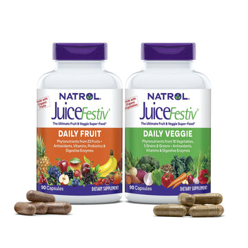 Natrol JuiceFestiv, Vitamins and Supplements for Nutrition & Well-Being, Antioxidants for Cellular Health, 90 Capsules Natrol buy supplements canada