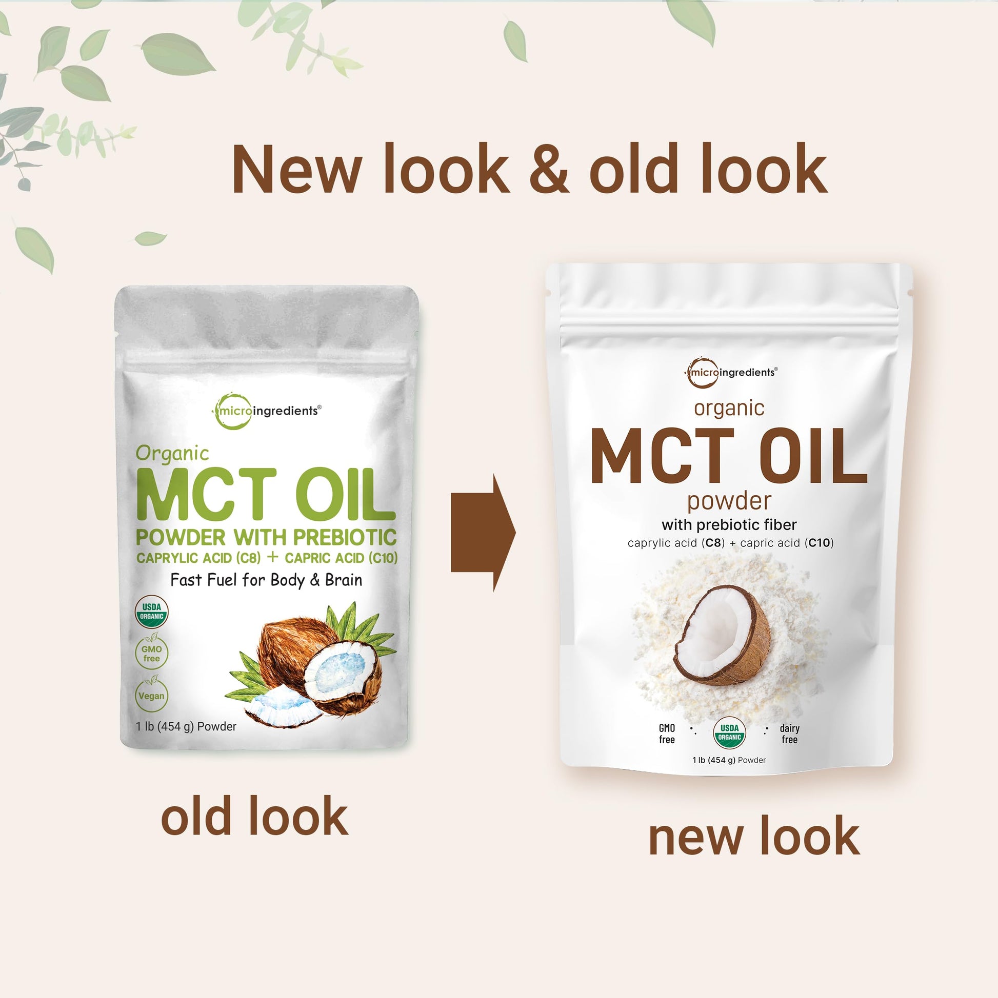 Organic MCT Oil Powder with Prebiotic Fiber,1 Pound(16 Ounce), Fast Fuel for Body and Brain Micro Ingredients buy supplements canada
