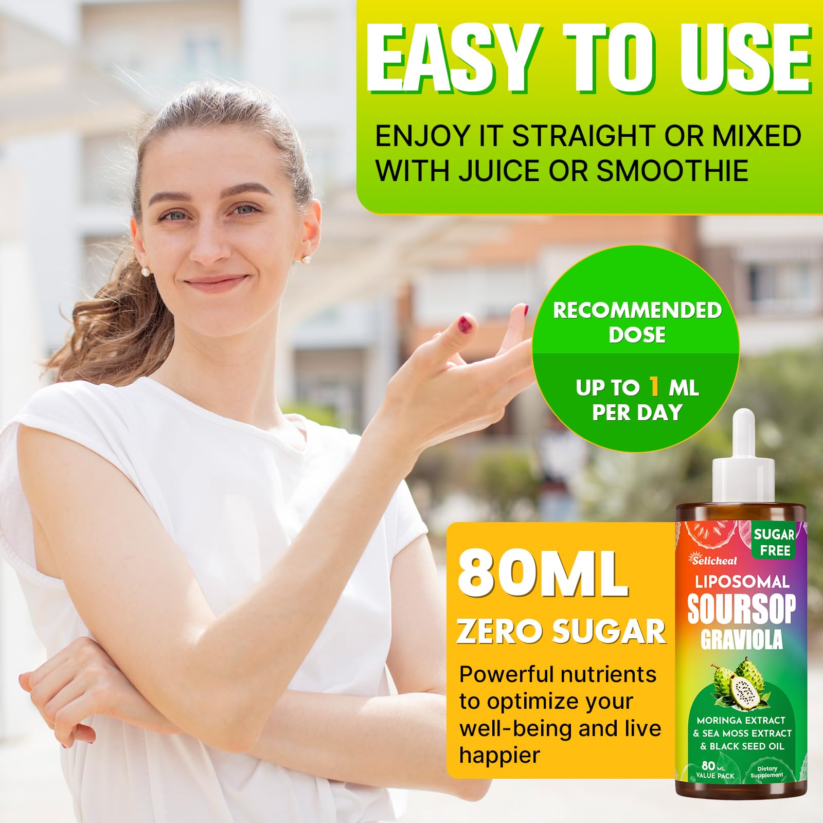 (80ML) Supplement Liquid Drops, 10 in 1 Soursop Multivitamin Drops with Leaf Extract & Sea Moss, for Cell Support & Regeneration, Immunity, Gut, Zzz, Skin & Antioxidant | 2.8 Fl Oz - 80 Days Supply Selicheal buy supplements canada