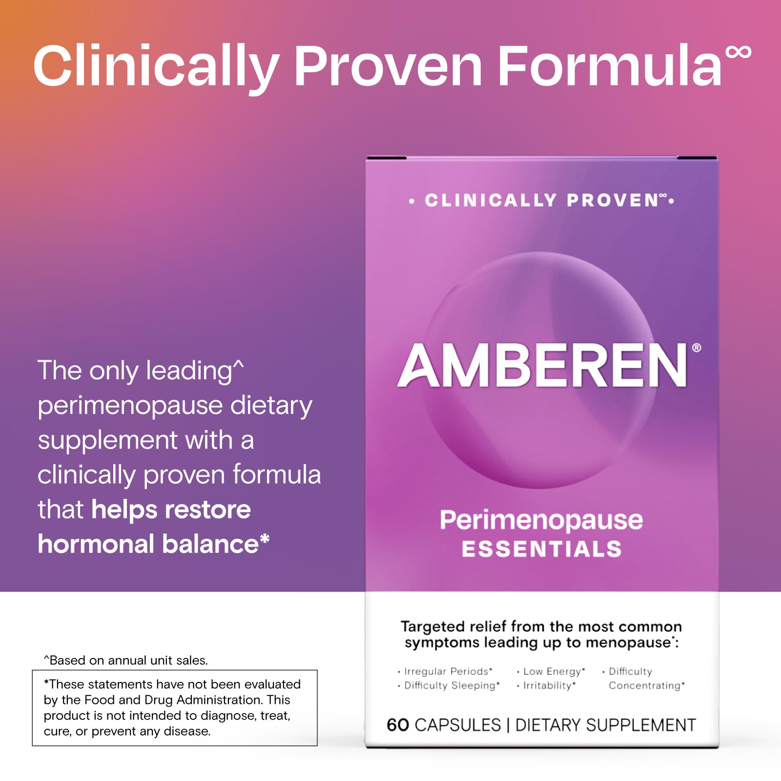 Amberen Perimenopause, Peri-Menopause Multi-Symptom Relief, Vitamin B, Vitamin E & Antioxidants Supplement, Clinically Shown to Help Support Hormone Balance, Hot Flashes & Night Sweats, 60 Count Amberen buy supplements canada