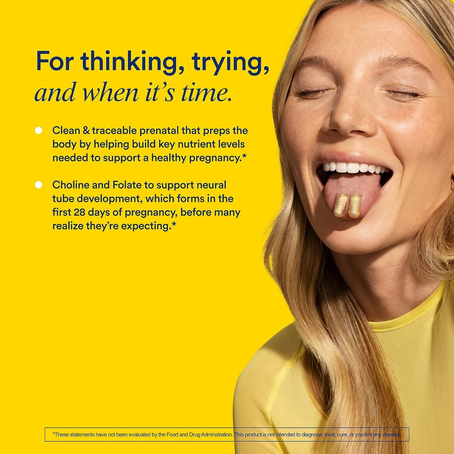 Ritual Essential for Women Prenatal Multivitamin: Folate & Choline for Neural Tube Support, Omega-3 DHA for Fetal Brain Development, Iron, Calcium-Helper D3 & K2, Non-GMO, Vegan, Citrus, 30 Days Ritual buy supplements canada
