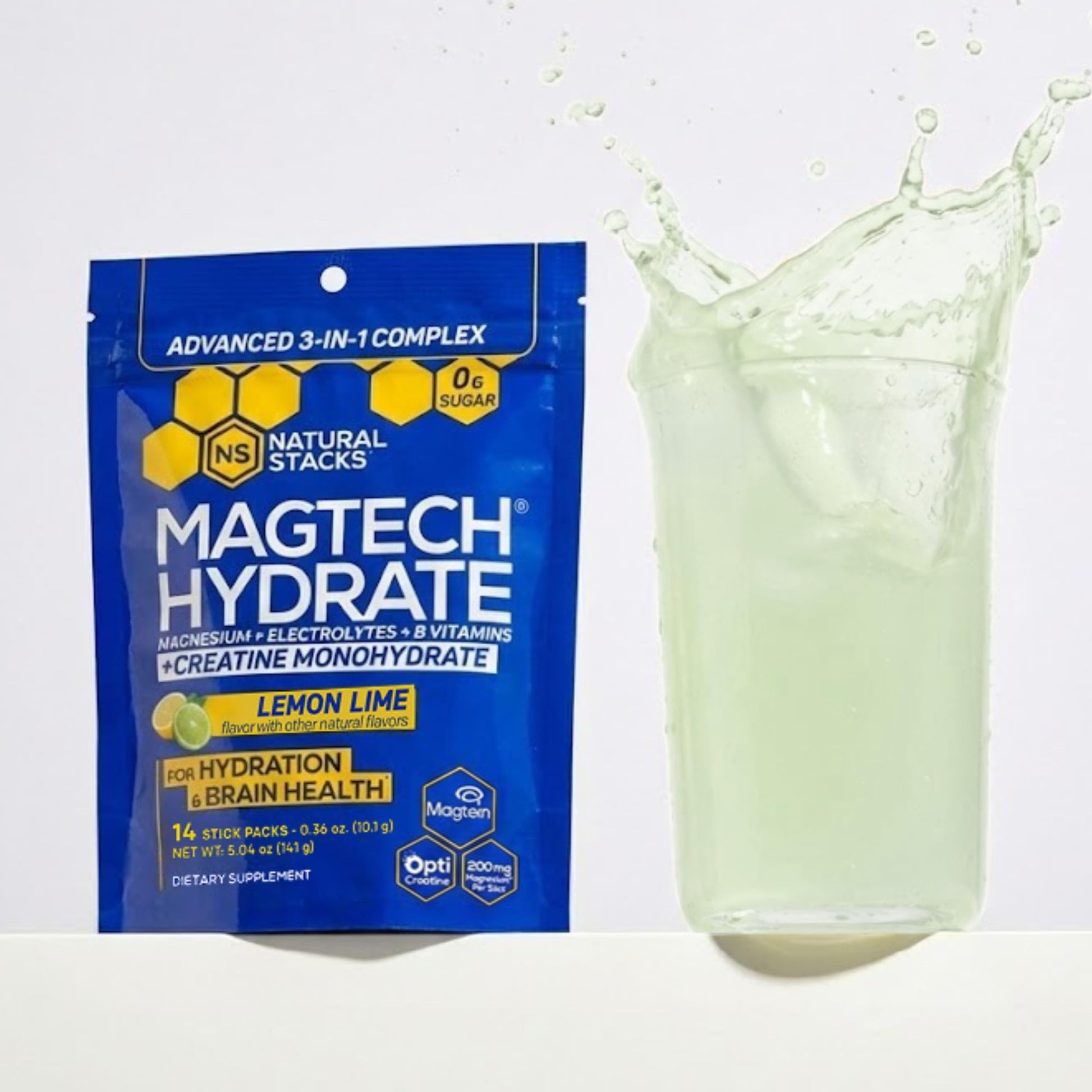 Magtech Magnesium Capsules + Hydration Creatine Powder Lemon Lime Bundle - 3 Forms of Magnesium - Featuring Magtein L-Threonate - Brain Health & Hydration Support* - 44 Total Servings NATURAL STACKS buy supplements canada