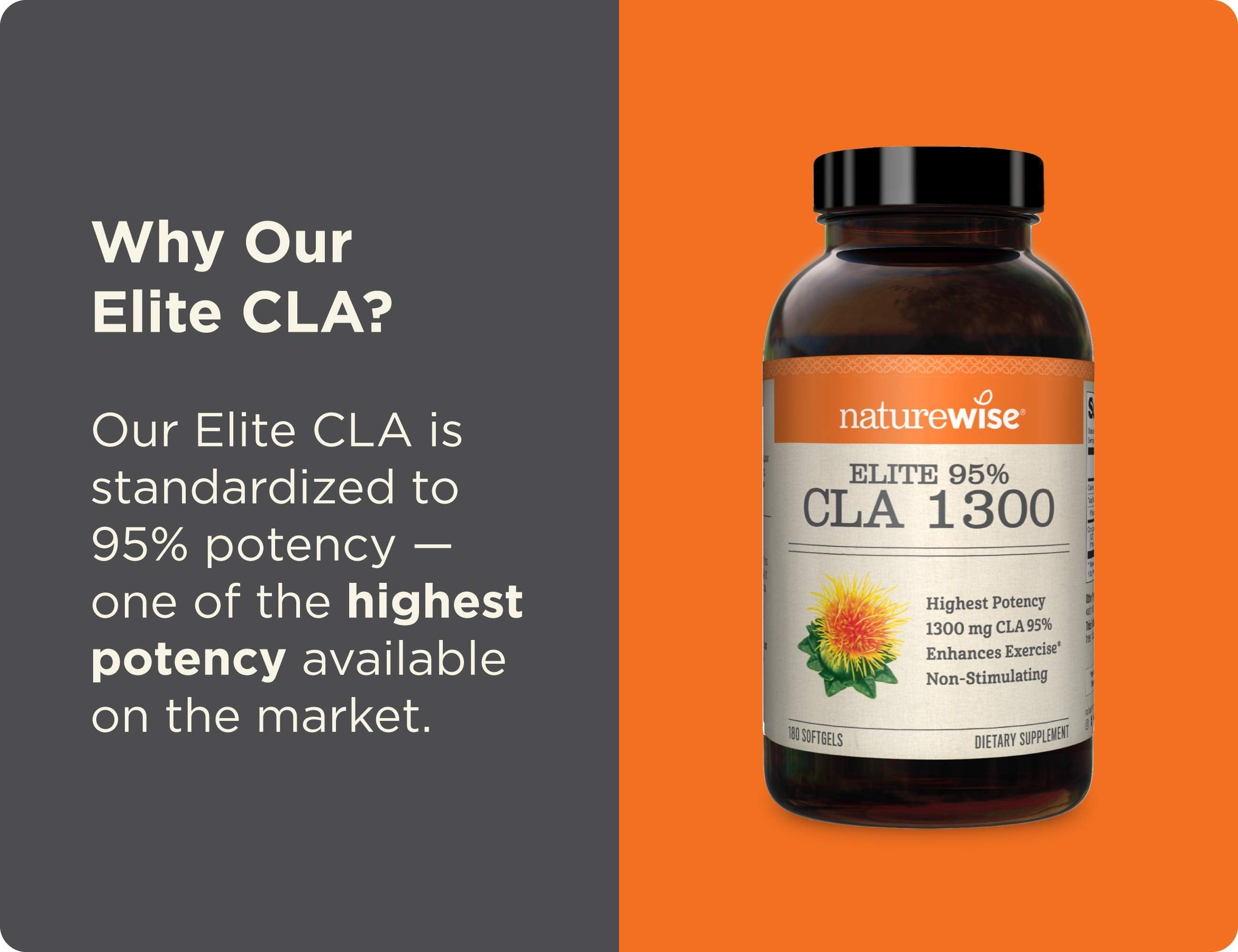 NatureWise Elite CLA 1300 Maximum Potency, 95% CLA Safflower Oil Workout Supplement NatureWise buy supplements canada