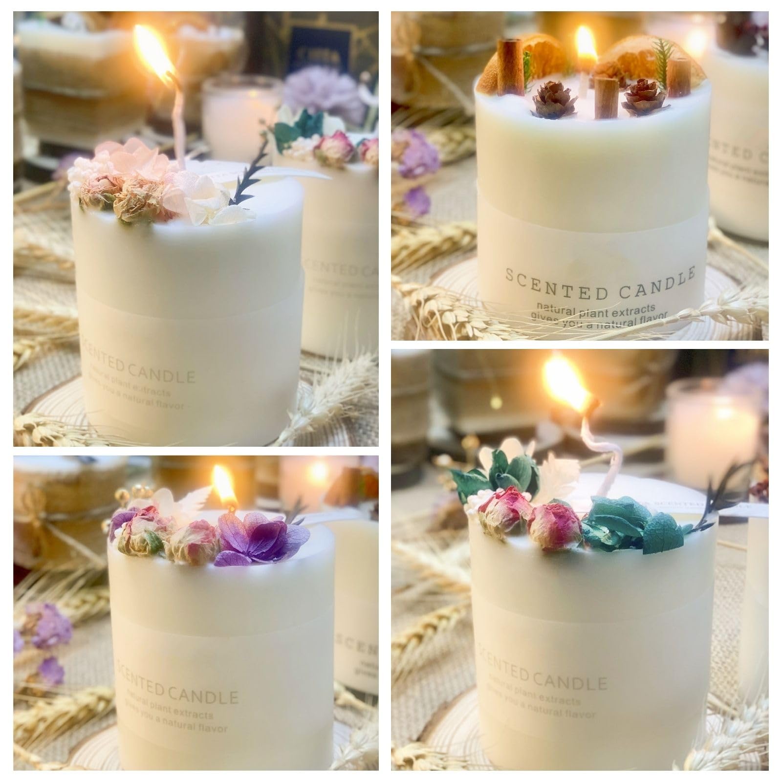 Natural Soy Scented Pillar Candles with Glass, Classic 10 oz Luxury Non Toxic White Bathroom Candle uniqicon buy supplements canada