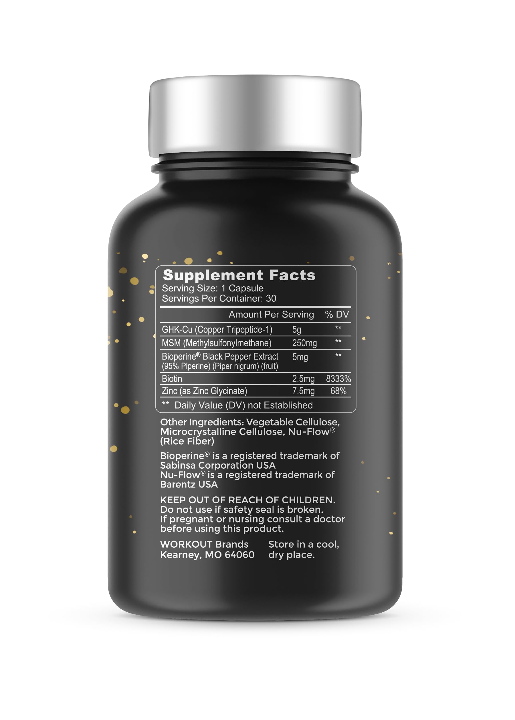 TheaWell GHK-Cu Copper Tripeptide-1, 5mg with MSM, Biotin, Zinc, Bioperine Black Pepper Extract, Dermal Regeneration, Hair Skin and Nails Support, 30 Vegan Capsules, Made in USA TheaWell buy supplements canada