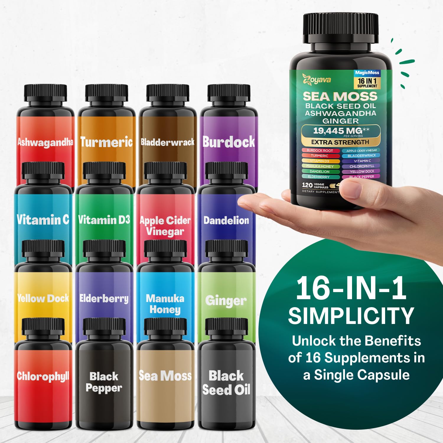 Zoyava Sea Moss 7000mg Black Seed Oil 4000mg Ashwagandha 2000mg Turmeric Zoyava buy supplements canada