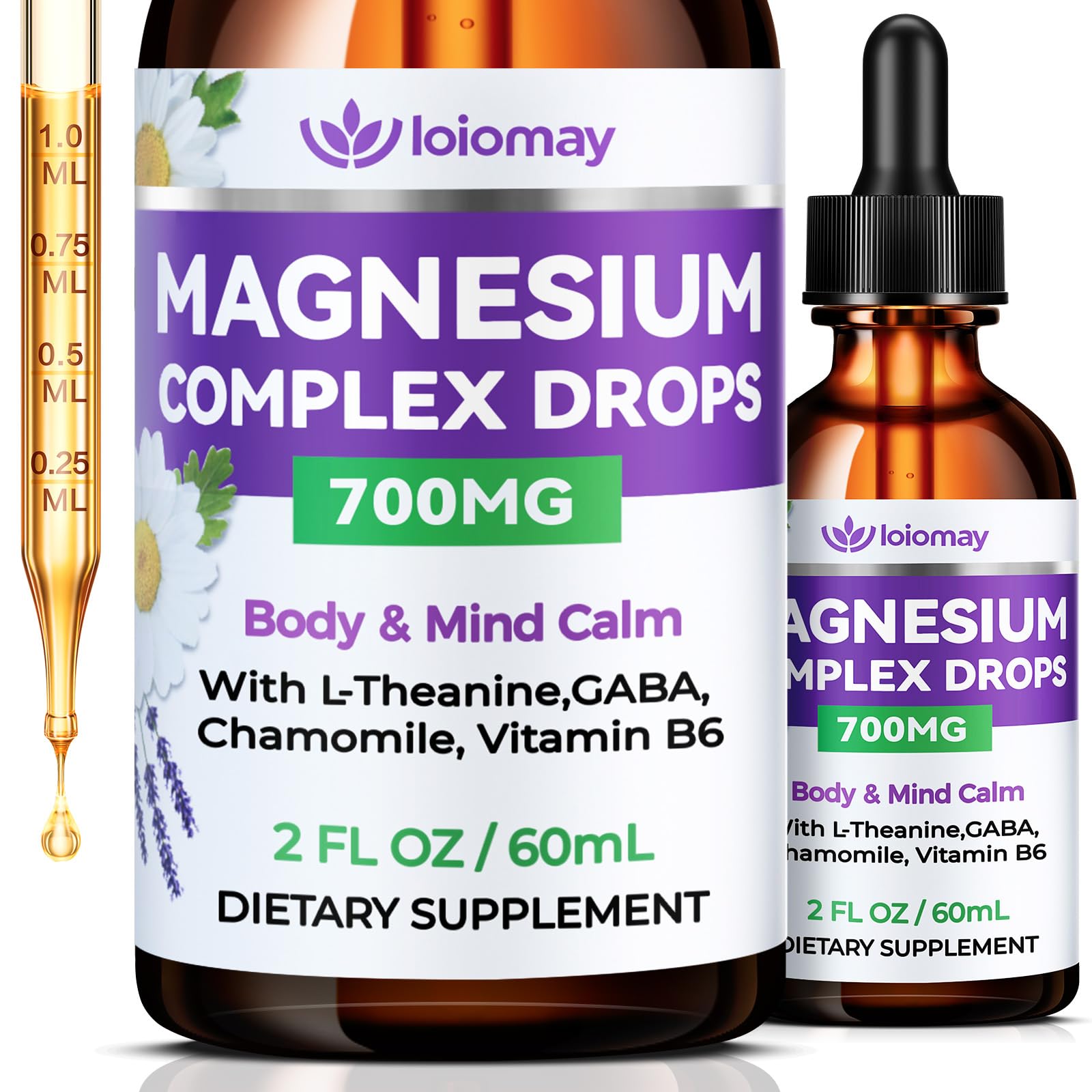 Magnesium Glycinate Liquid Drops for Women & Men, Triple Calm Magnesium Complex Supplement with L-Threonate, Malate, L-Theanine for Kids Adults Calm, Sleep & Mood, Sugar-Free, Natural Flavor, 2 fl oz loiomay buy supplements canada