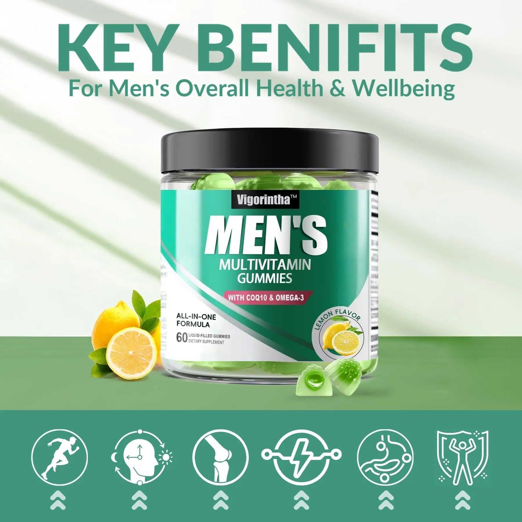 2 Pack Mens Multivitamins Gummies- Methylated Multivitamin for Men with Coq 10, Vegan Omega 3, Vitamins A C E D3 K2 B6 B12 B1 B2 Vigorintha buy supplements canada