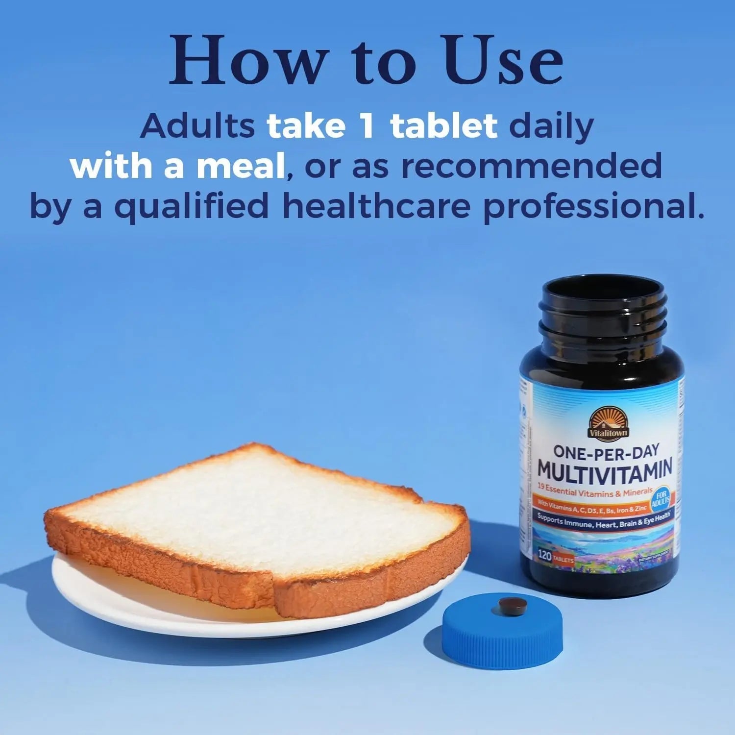 Vitalitown Multivitamin for Women & Men, with Iron, Zinc, Vitamin D3, A, C, B, E, 19 Key Nutrients, One Per Day Vitalitown buy supplements canada