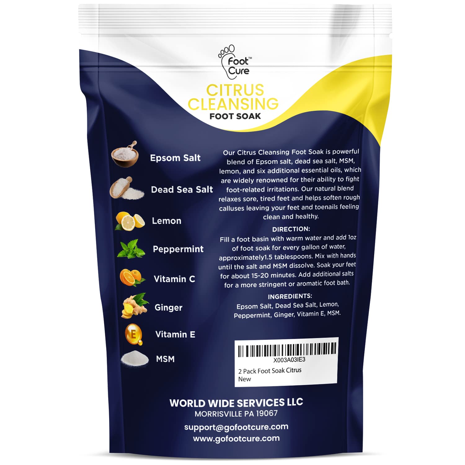Citrus Detox Foot Soak With Epsom Salts - for Foot Callus, Immune Boost, Damaged Toenail FOOT CURE buy supplements canada