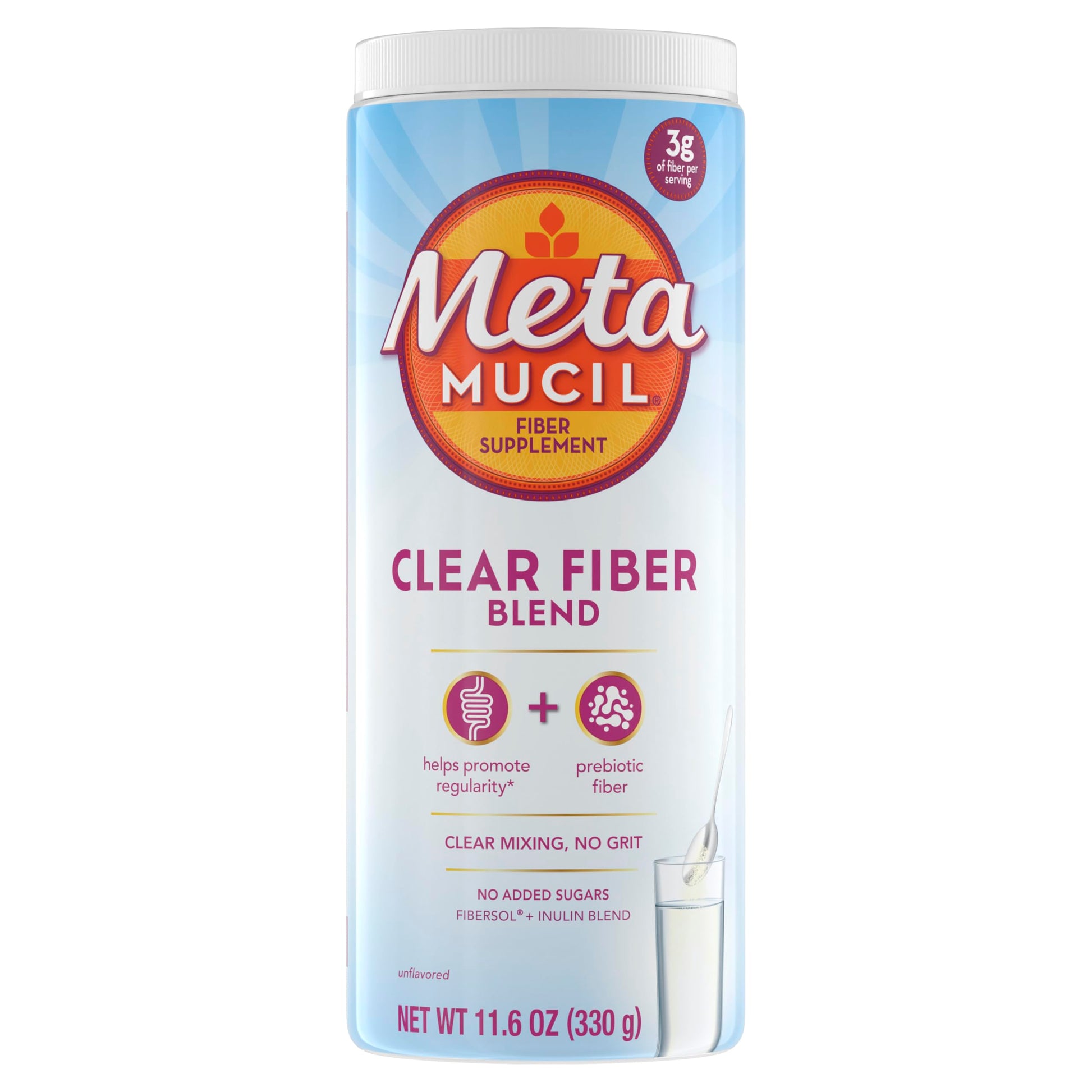 Metamucil Fiber Supplement, Unflavored Clear Mixing Powder, No Grit, No Sugar Added, Plant Based Prebiotic Fiber Supplement Metamucil buy supplements canada