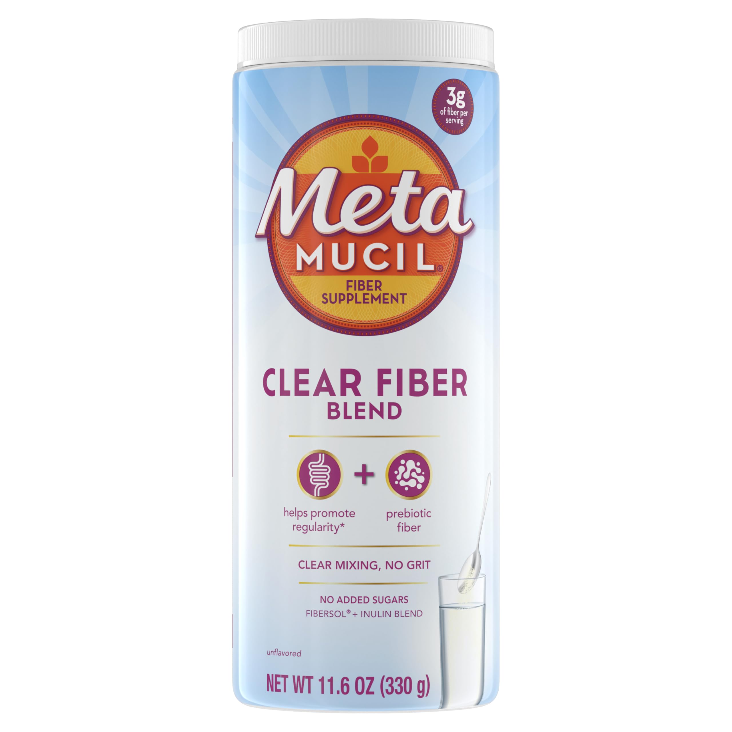 Metamucil Fiber Supplement, Unflavored Clear Mixing Powder, No Grit, No Sugar Added, Plant Based Prebiotic Fiber Supplement Metamucil buy supplements canada