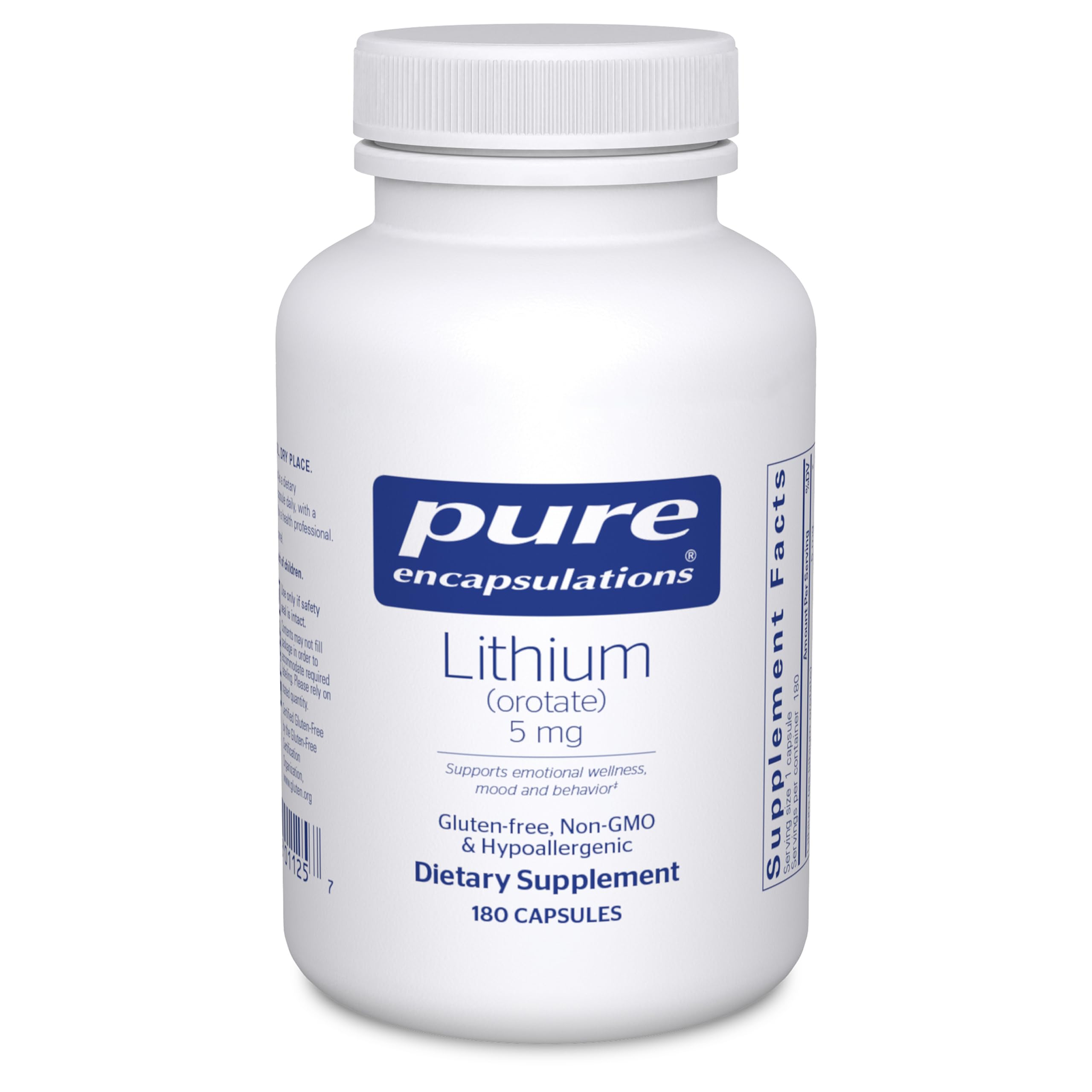 Pure Encapsulations Lithium Orotate 5 mg - Brain Support Supplement - with N-Acetyl-L-Cysteine (NAC) for Memory & Brain Behavior* Pure Encapsulations buy supplements canada