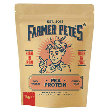 Farmer Pete's Pea Protein Powder 1kg - Dairy Free, Gluten Free, Natural Plant Based Vegan Protein Powder Isolate (1kg) Farmer Pete's buy supplements canada