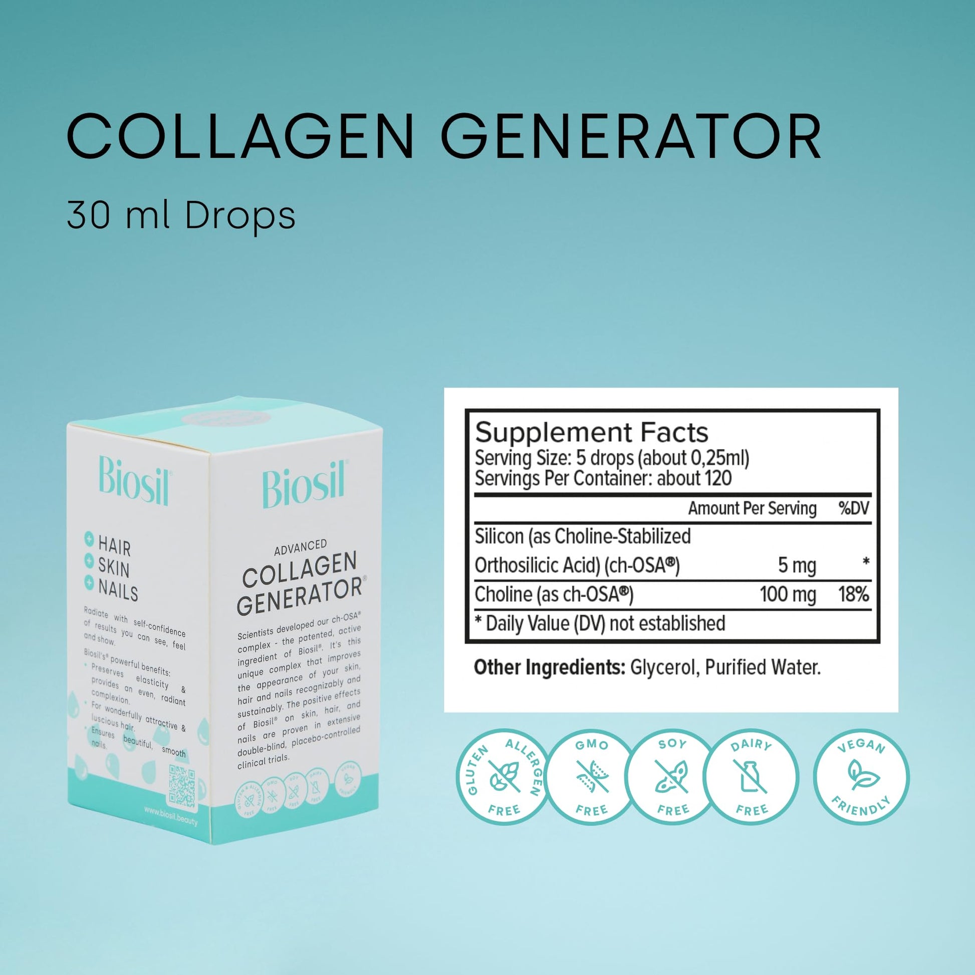 Biosil Collagen Generator - 30 mL Drops - with Patented ch-OSA Complex BioSil buy supplements canada