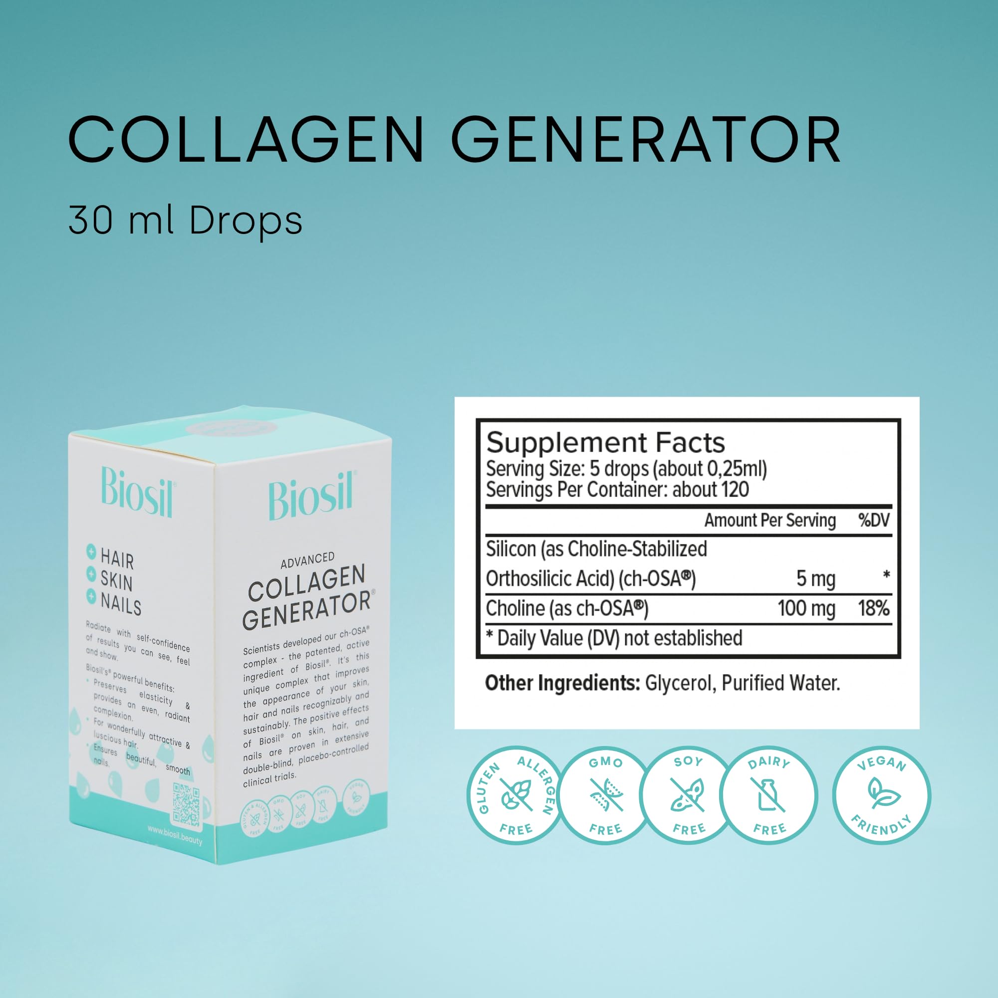 Biosil Collagen Generator - 30 mL Drops - with Patented ch-OSA Complex BioSil buy supplements canada