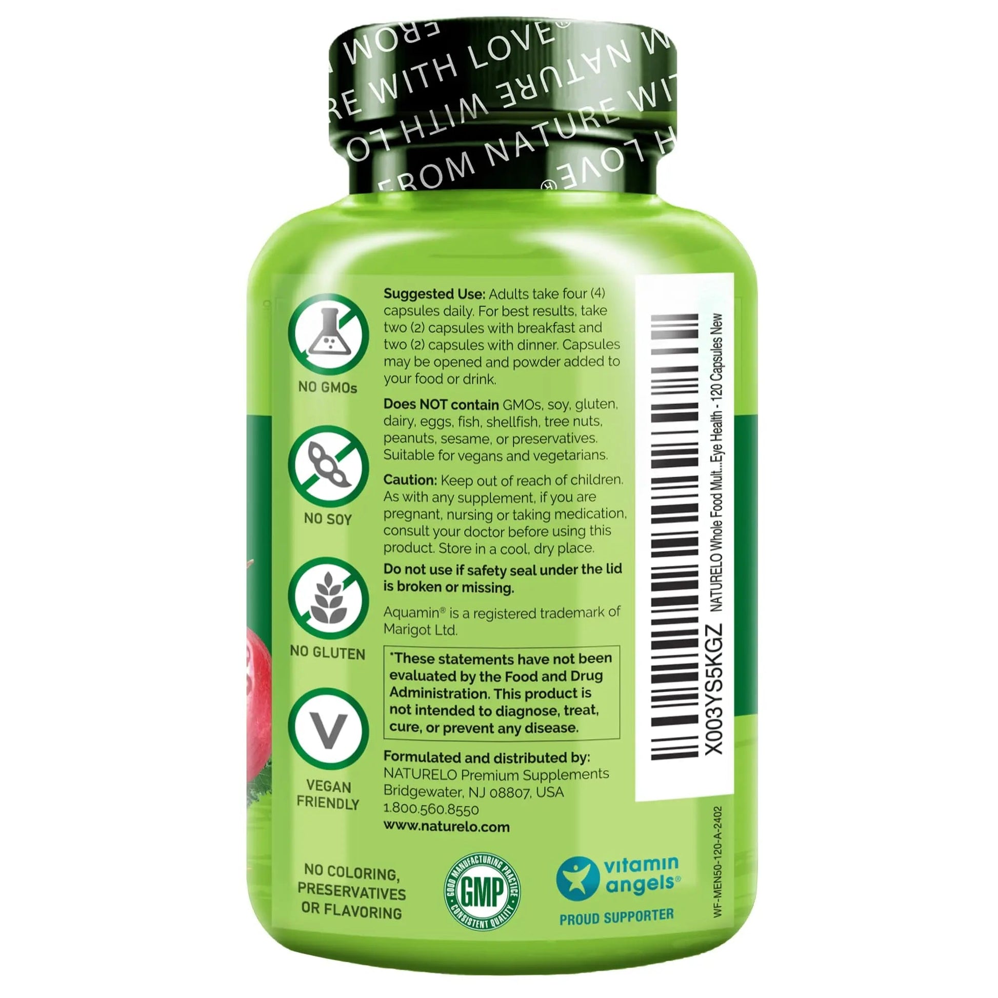 NATURELO Whole Food Multivitamin for Men 50+ - with Vitamins, Minerals, Organic Herbal Extracts - Vegan Vegetarian NATURELO buy supplements canada