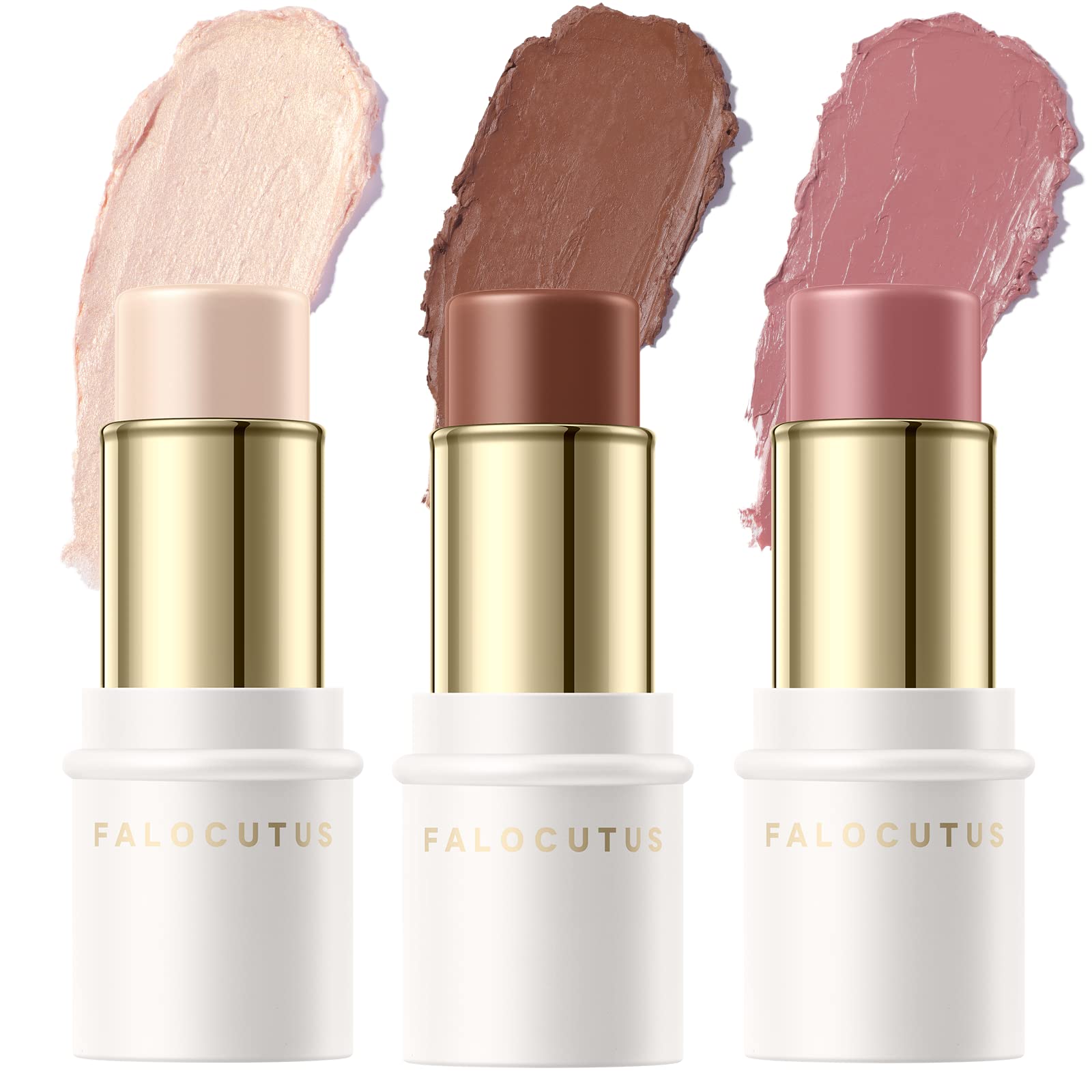 FALOCUTUS 3 Pcs NEUTRAL Contour Stick Set,Cream Blush & Highlighter Bronzer Pen,Long Lasting & Smooth Natural Face Contouring Illuminator,Professional Makeup Kit for All Skin Falocutus buy supplements canada