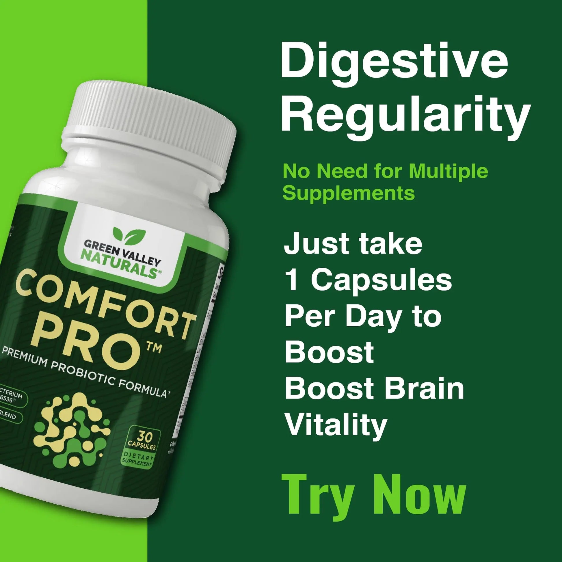 ComfortPro™ Daily Probiotics for Digestive Health | Constipation Relief & Bloating Support for Women & Men | Gut Cleanse with Zinc | Helps Reduce Gas & Promotes Digestive Regularity | Valley Formula GREEN VALLEY NATURALS buy supplements canada