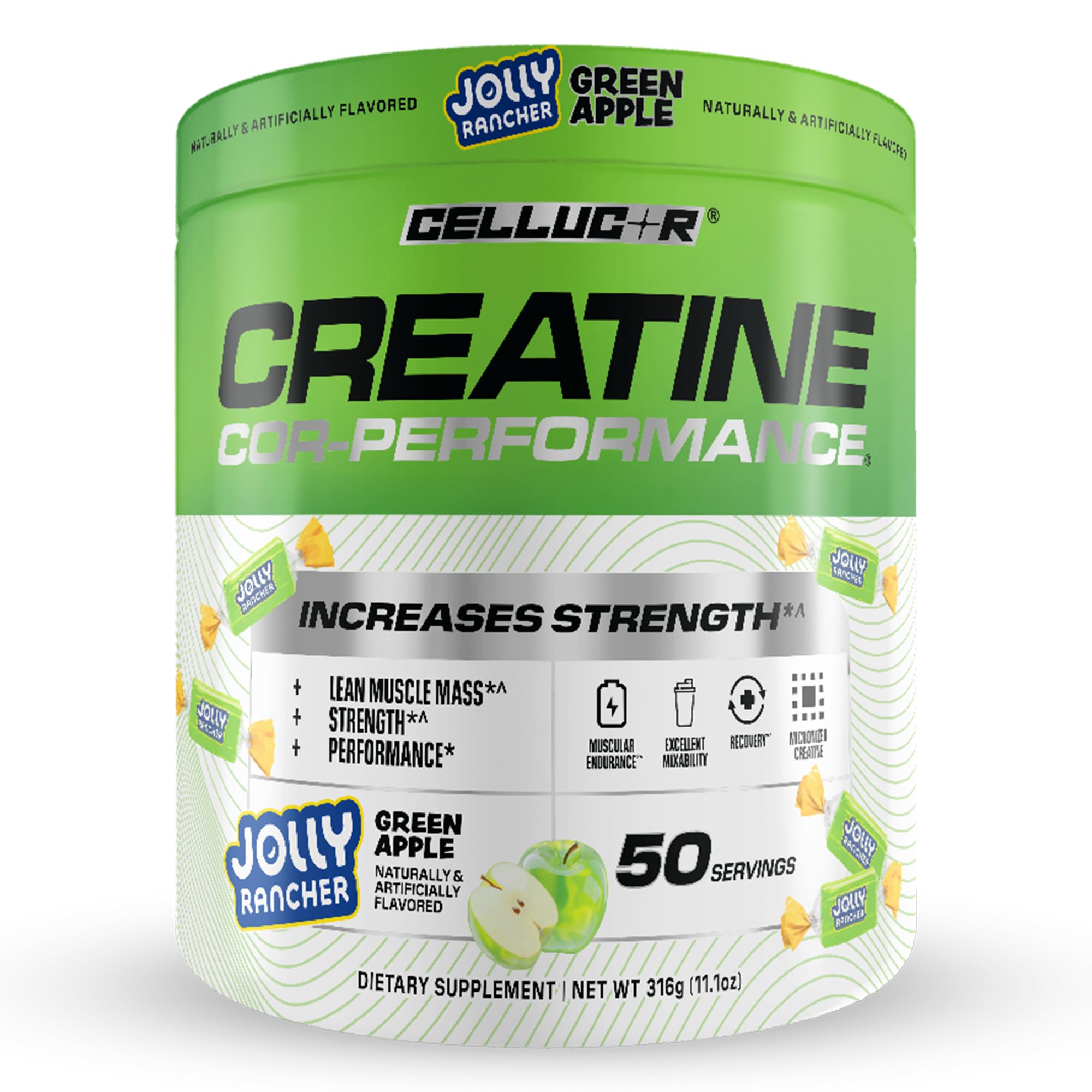 Cellucor Creatine Powder, Jolly Rancher Green Apple - Increases Strength, Lean Muscle Mass & Endurance, Micronized Creatine for Fast Absorption, Cellucor buy supplements canada