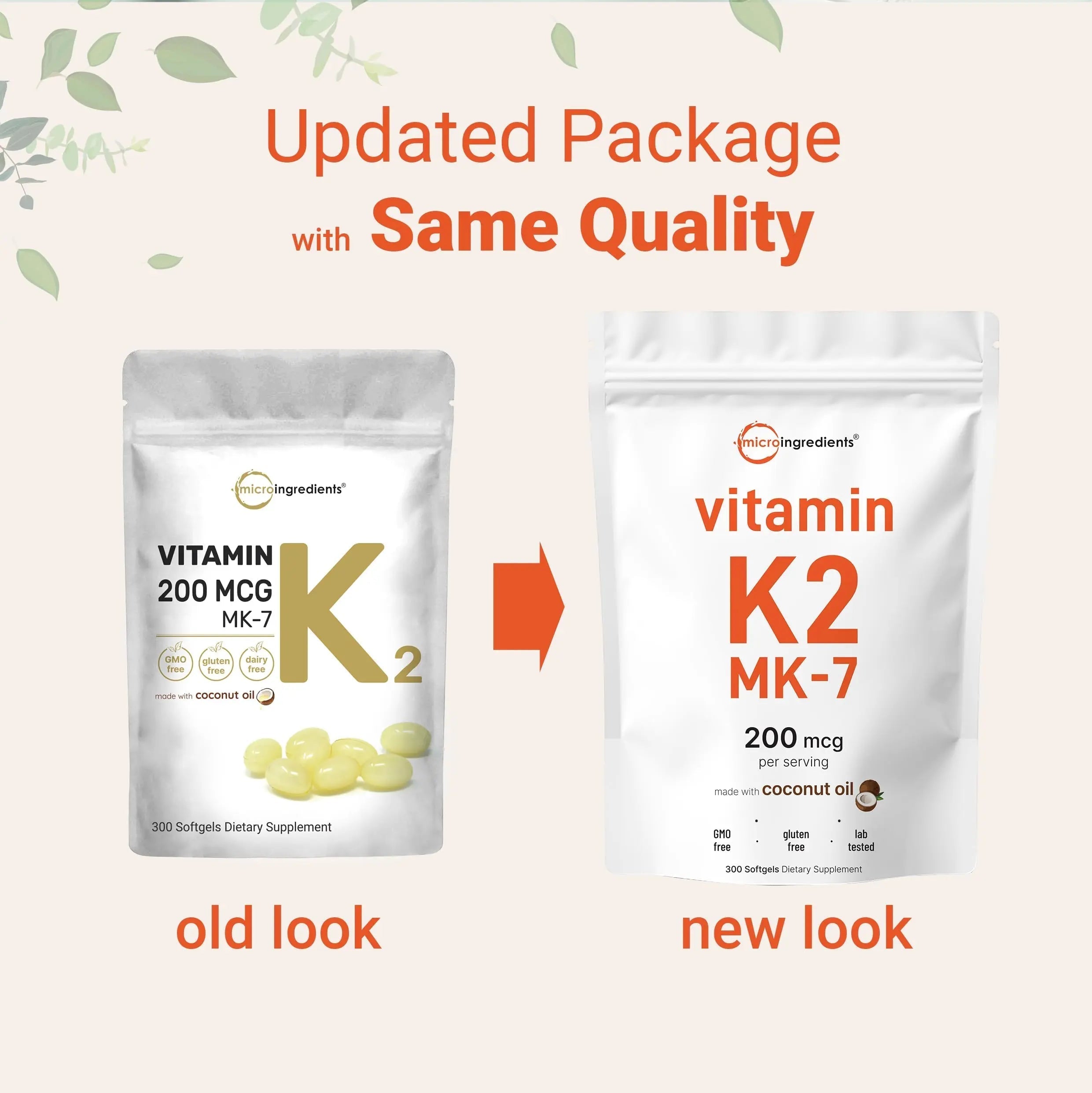 Micro Ingredients Vitamin K2 MK-7 Supplement, 200 mcg Per Serving, 300 Coconut Oil Softgles | Easily Absorbed, Active Menaquinone Form | Micro Ingredients buy supplements canada