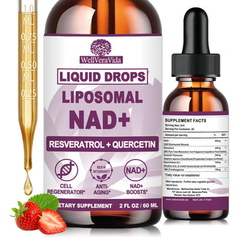 NAD+ Supplements for Men & Women, Extra Strength NMN Alternative Liposomal Nad⁺ Supplement with Resveratrol Quercetin for Cellular Energy & NAD+ Levels, Fast Absorption Liquid NAD Plus丨NON-GMO, 2Fl Oz WellVeraVida buy supplements canada